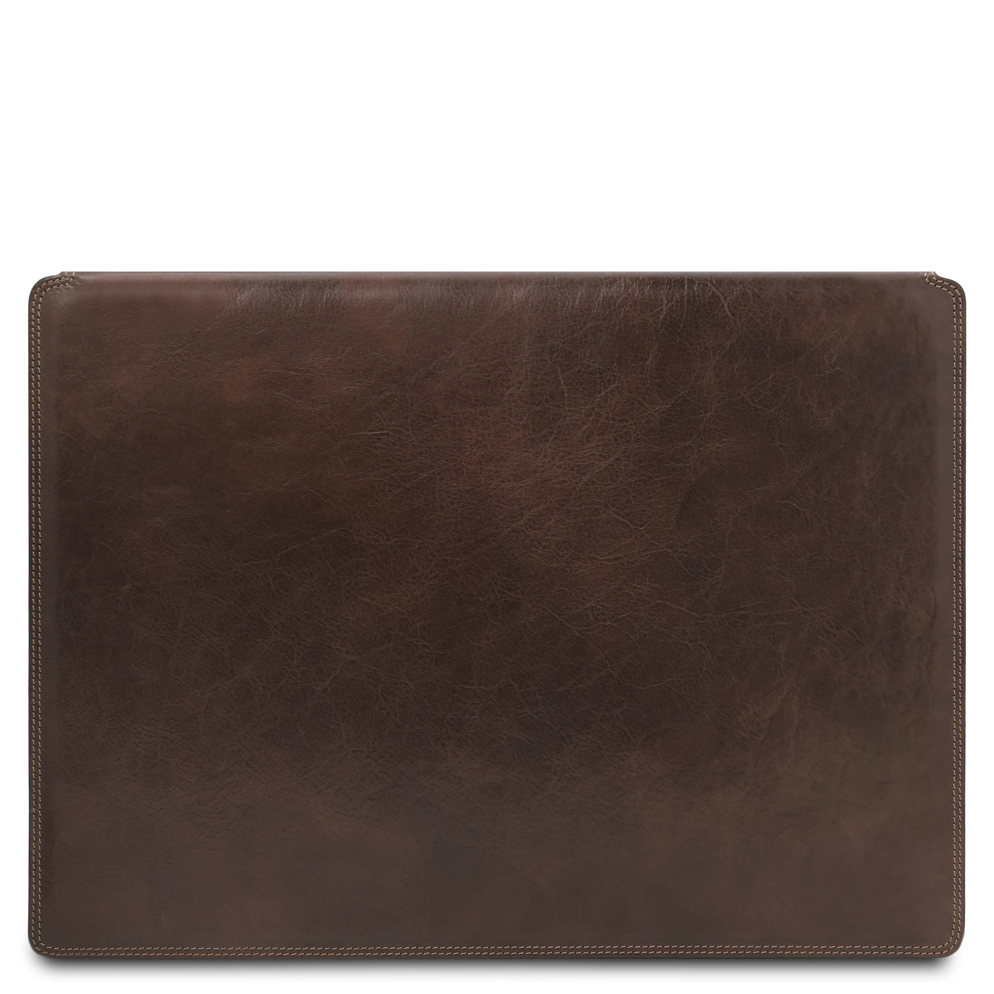 Italian Leather Premium Desk pad With Inner Compartment in Dark Brown - L'Atelier Global