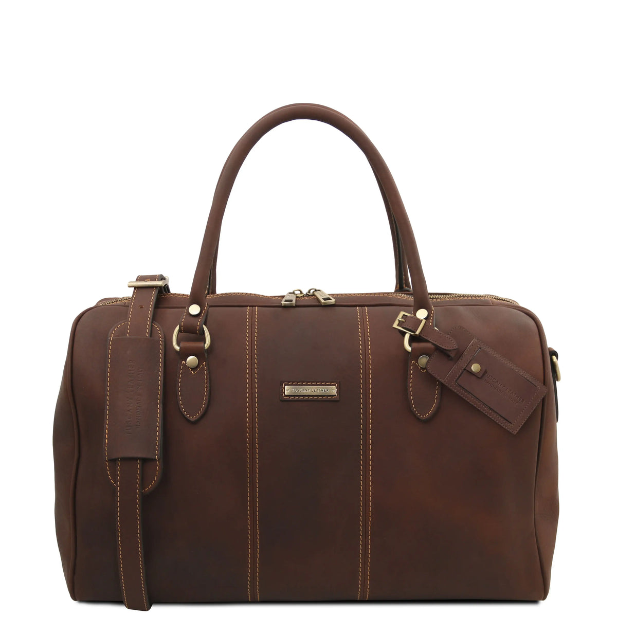 Lisbona Small Italian Leather Duffle Travel Bag | Matte Full-Grain Leather