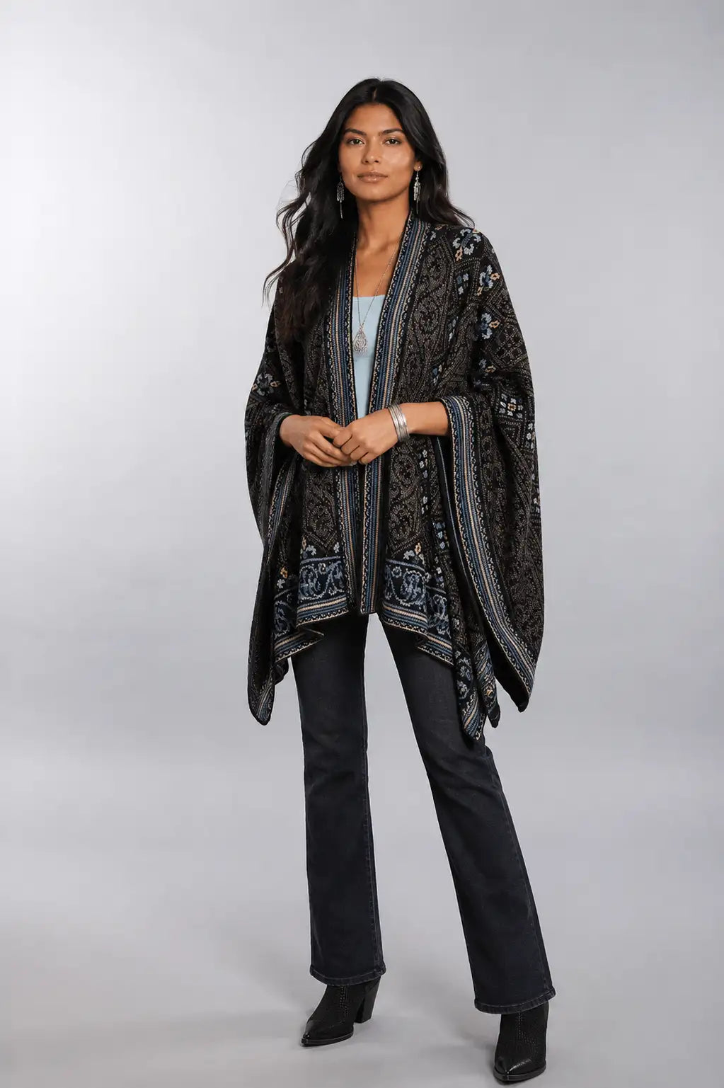 Andean Baroque Alpaca Ruana Wrap | 100% Alpaca