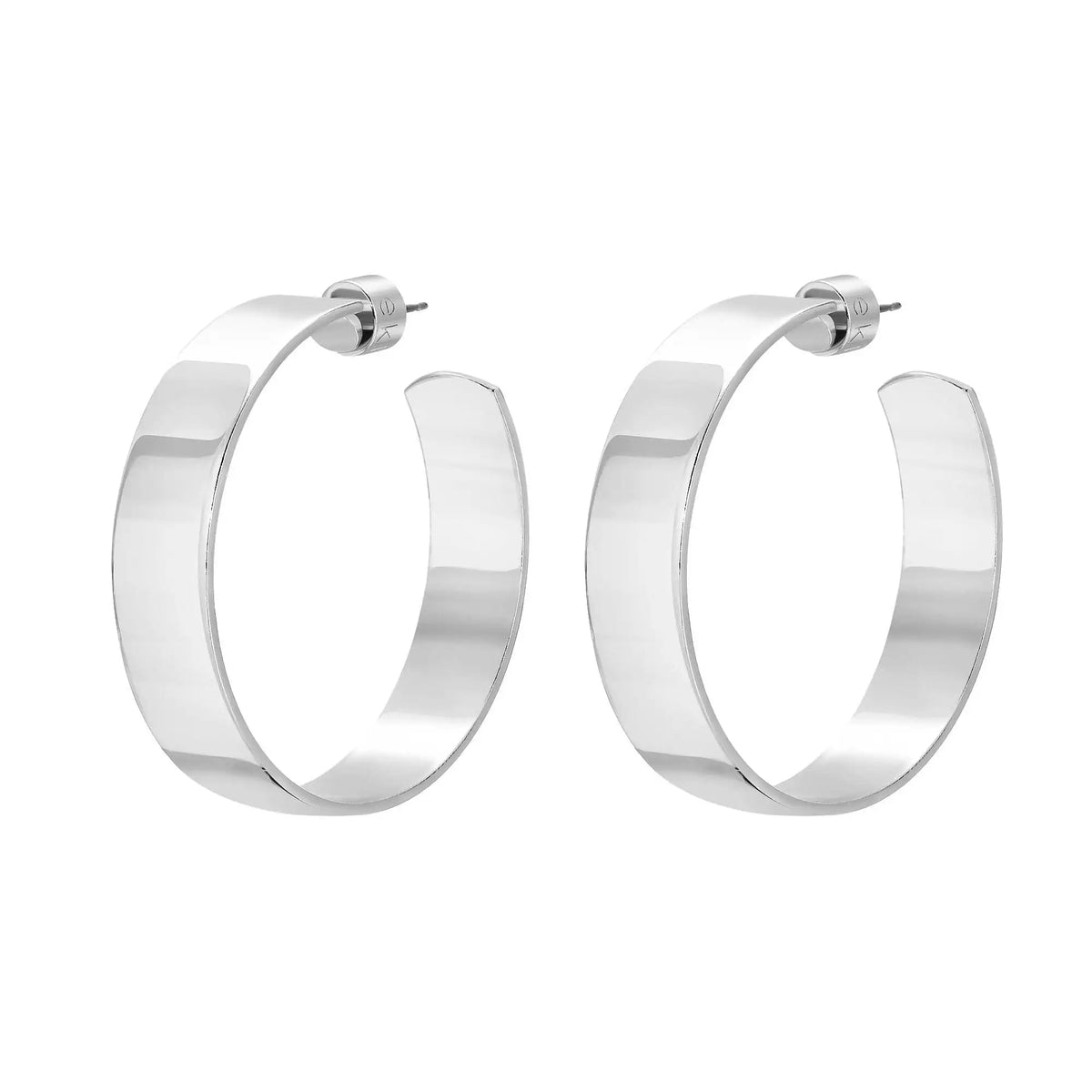Arco 1.5" Statement Hoops | Rhodium Plated