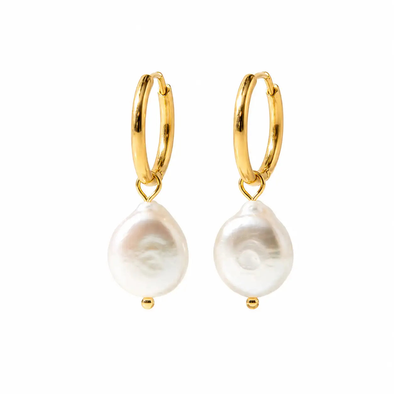 Bianca 2-in-1 Keshi Pearl Huggies | 18K Gold Plated