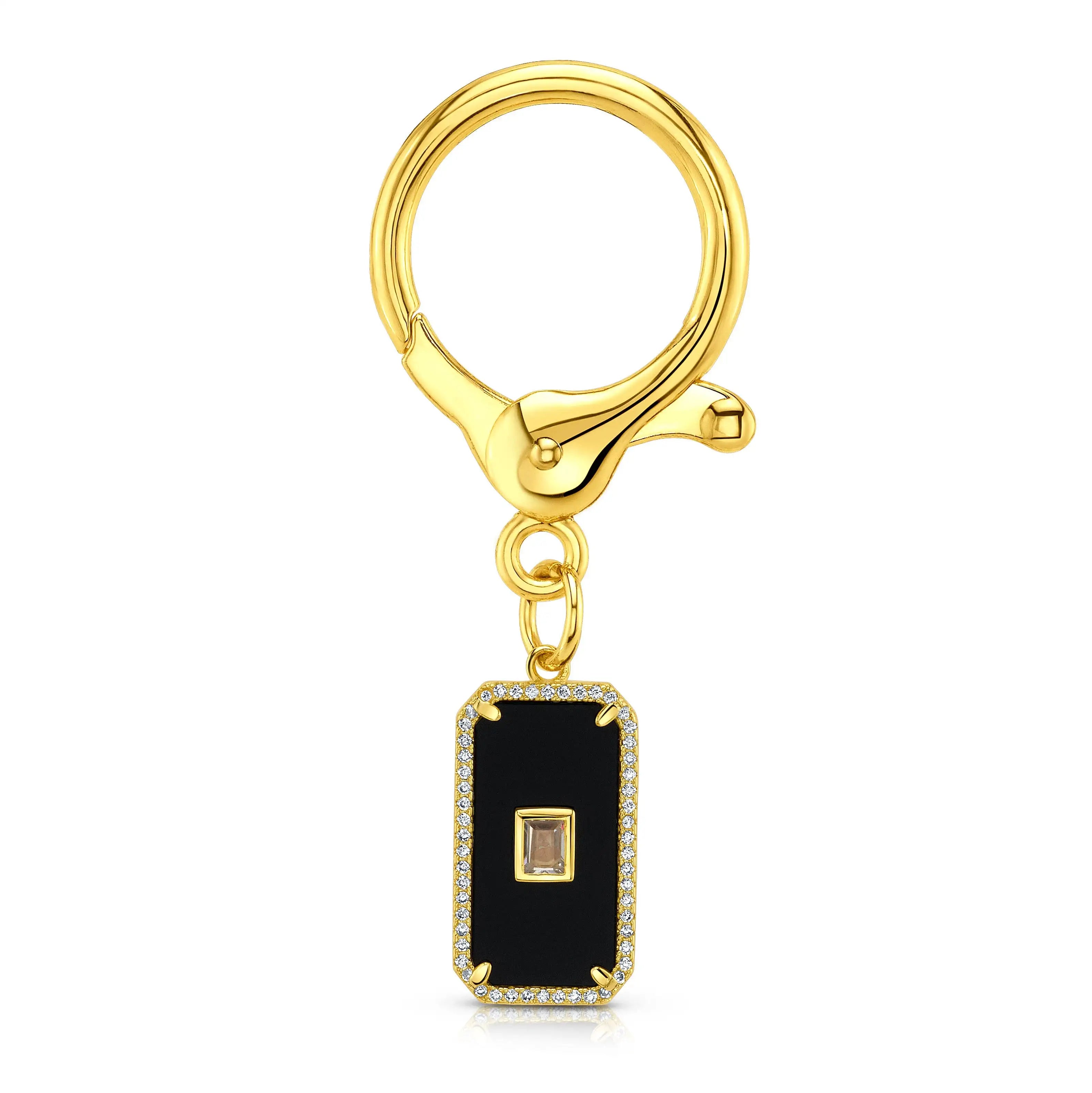 Gilded Gem Bag Charm | 14K Gold Vermeil & Onyx