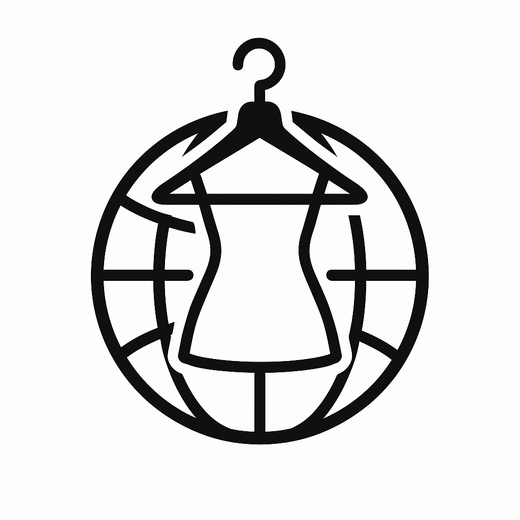 A black icon on white showing a globe being hung by a hanger and bust form in center globe