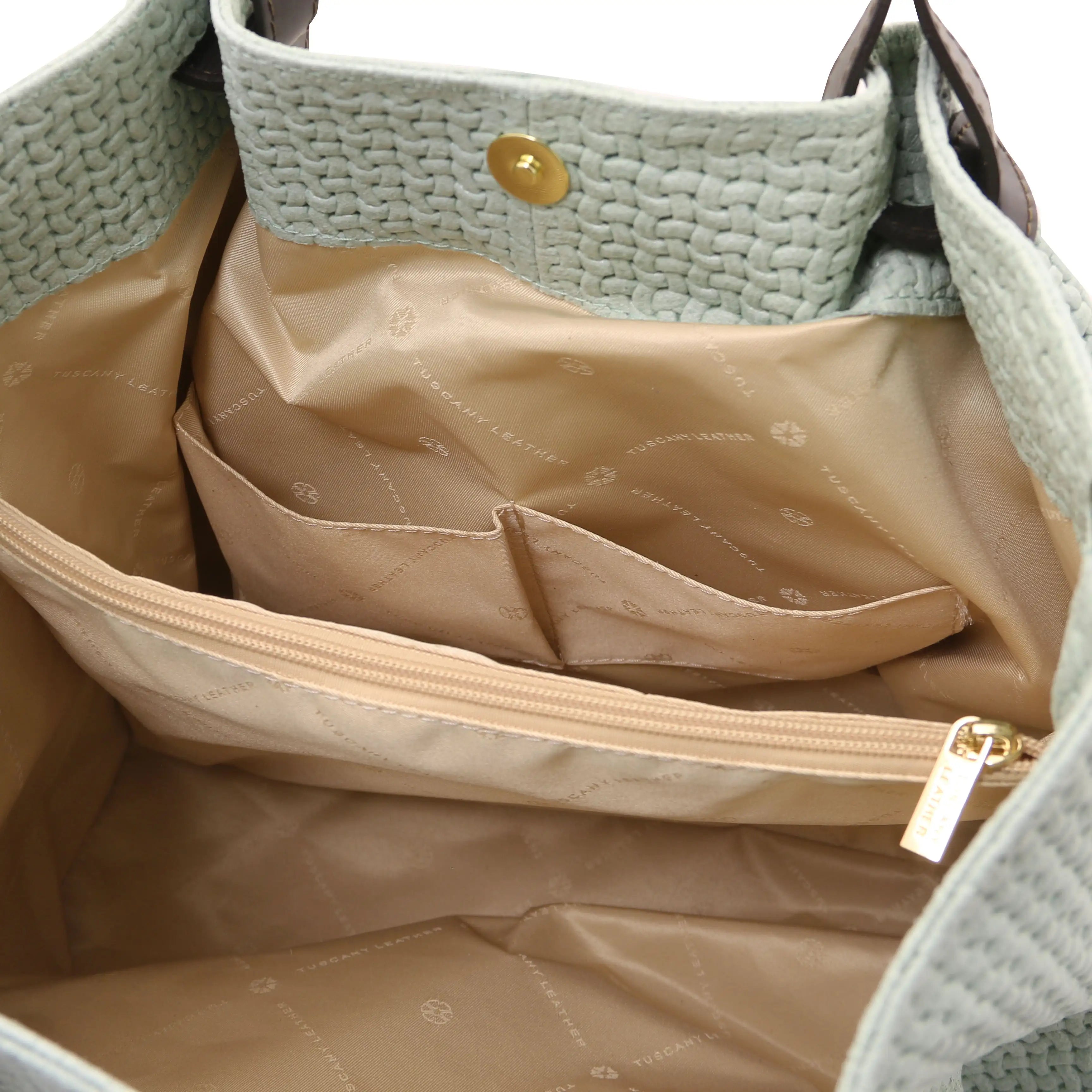 TL Keyluck Woven Printed Italian Leather Shopping Bag