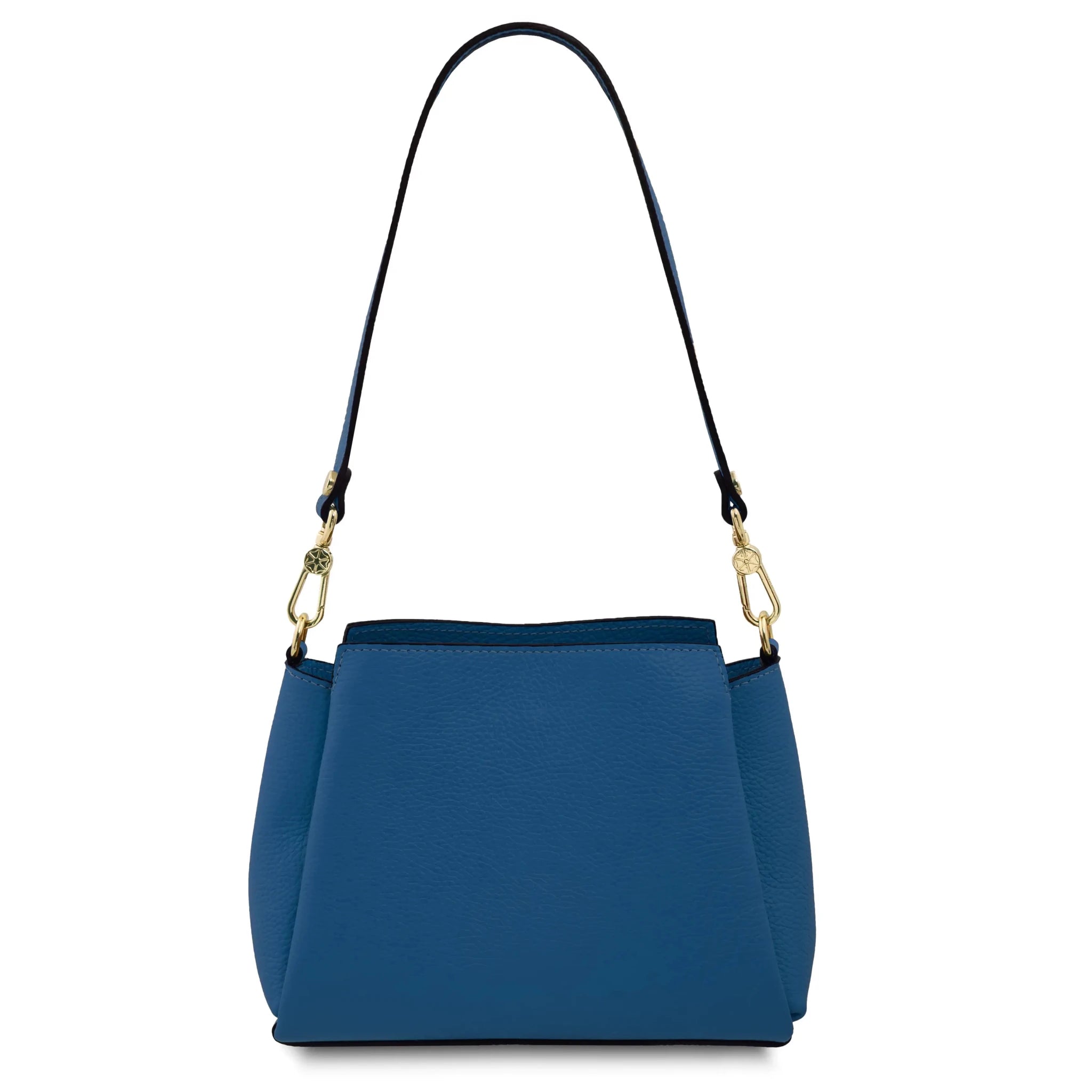 Back view Abby Leather Bag in Denim