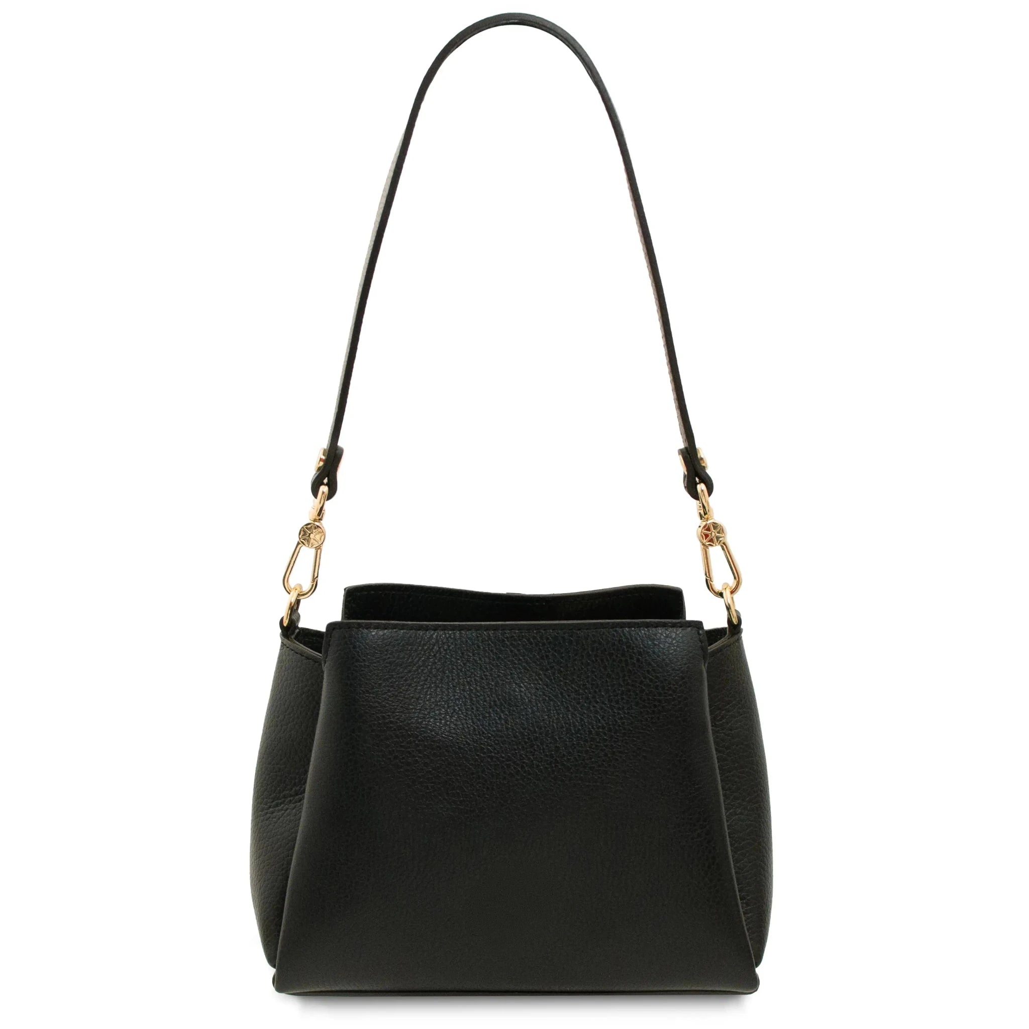 Back view Abby Leather Bag in Black