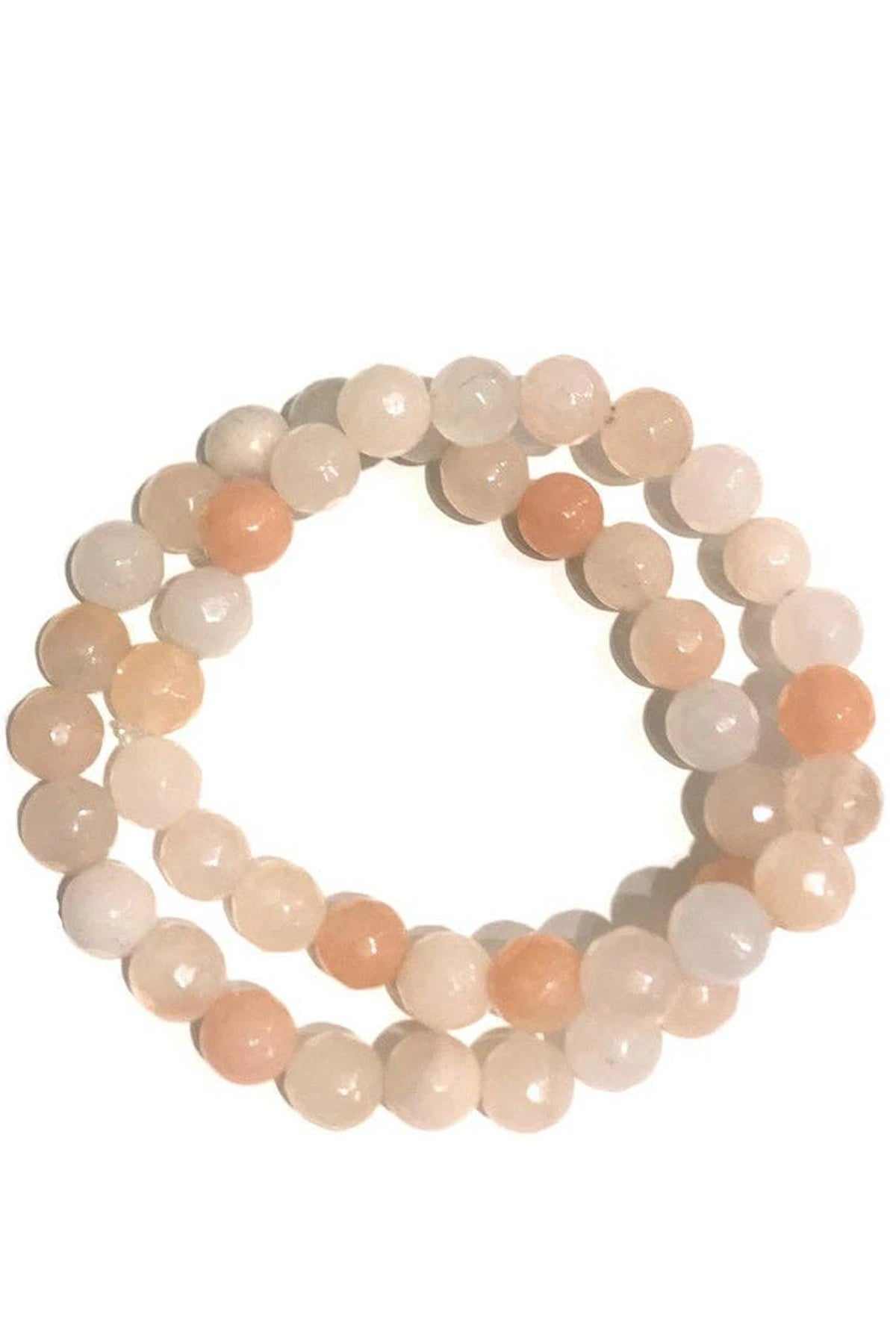 Adventurine Natural Gemstone Stretch Bracelets on a white background showng the variety of hues and textures - L'Atelier Global