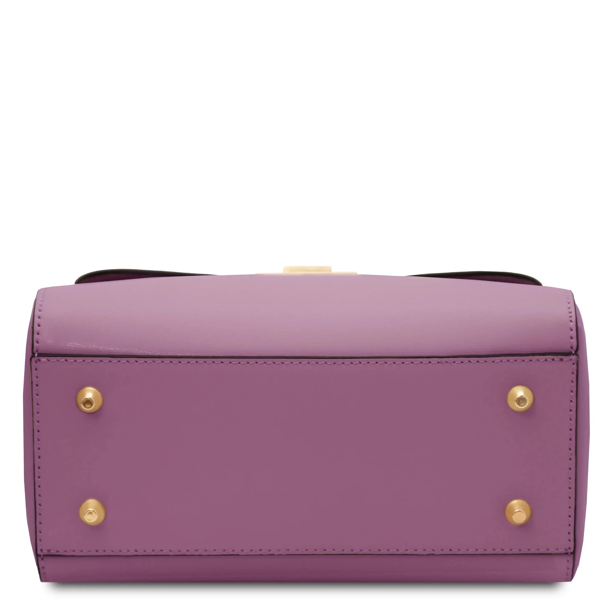 Bottom View Armonia Italian Leather Handbag in Lilac