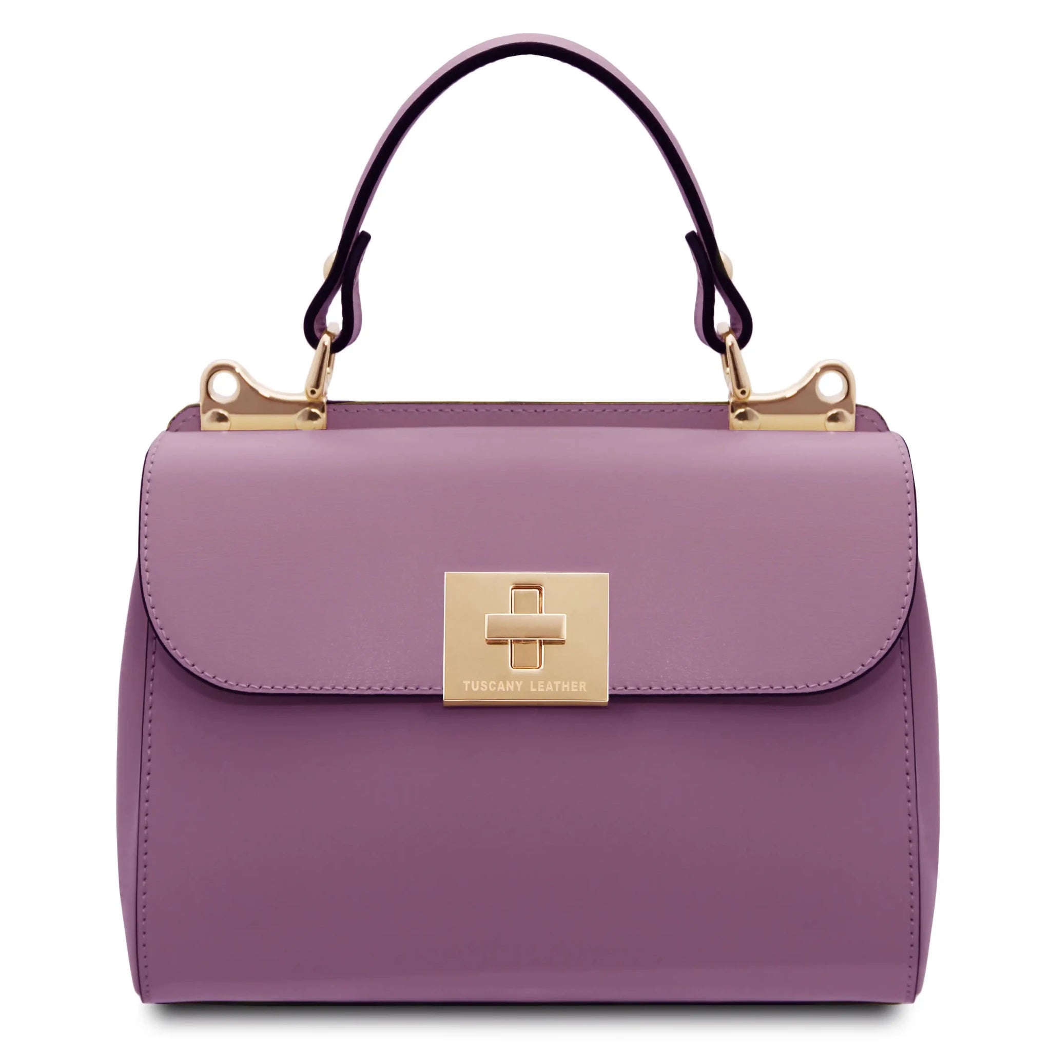 Back View Armonia Italian Leather Handbag in Lilac