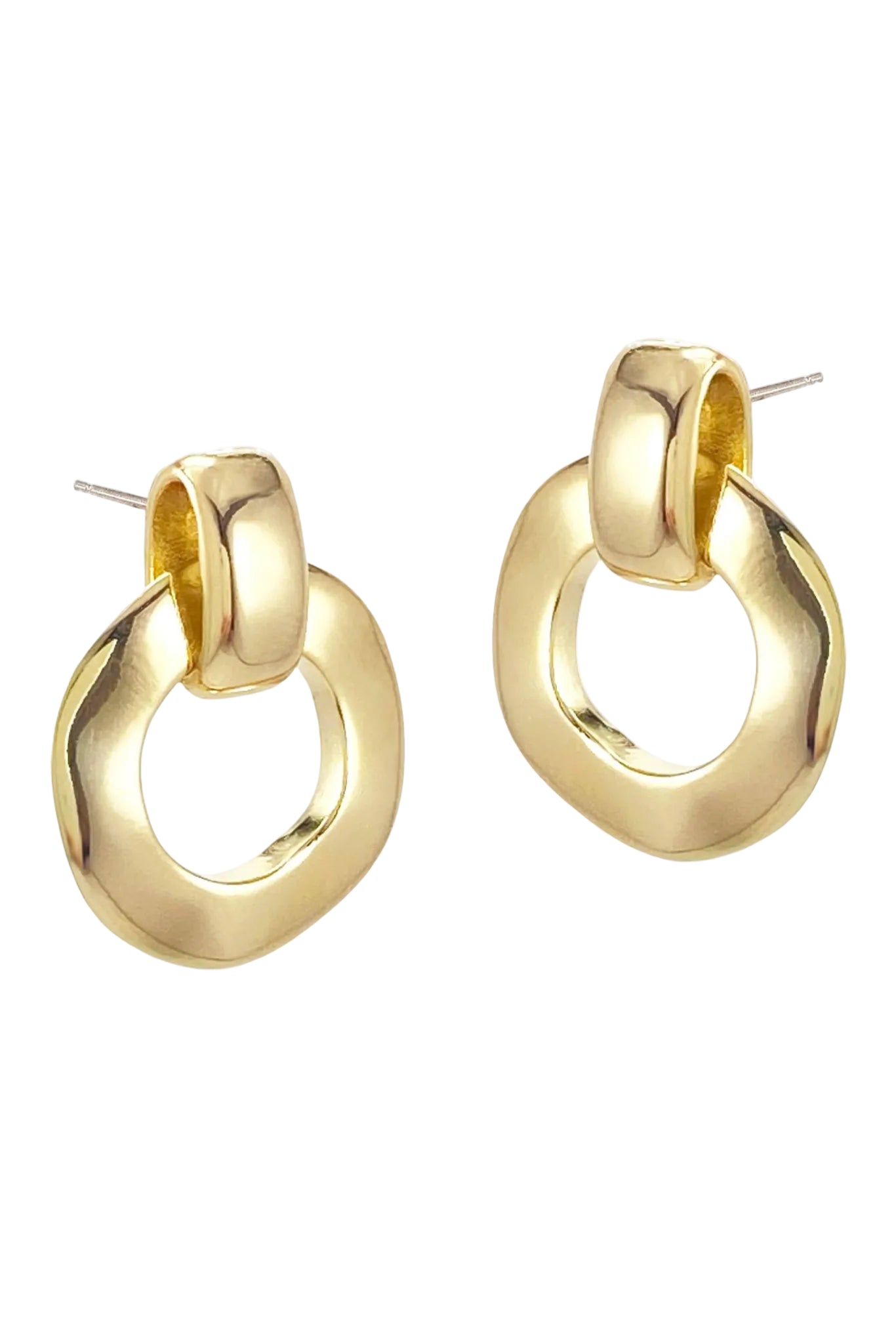 Aya Infinity Gold Post Earrings on a white background
