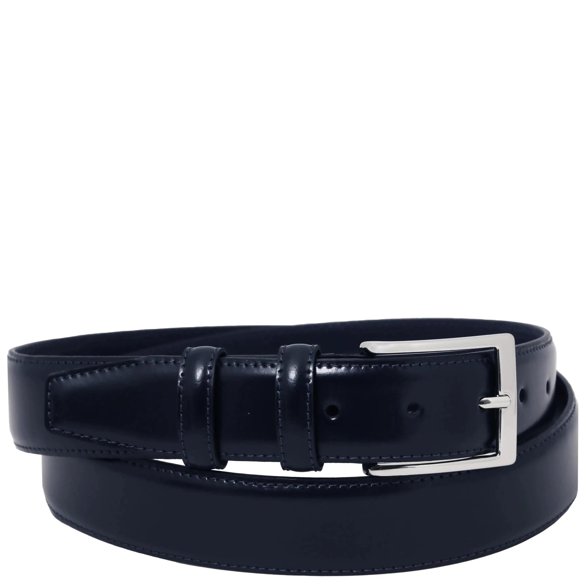 Brushed Box Smooth Topstitched Italian Leather Belt | 35mm