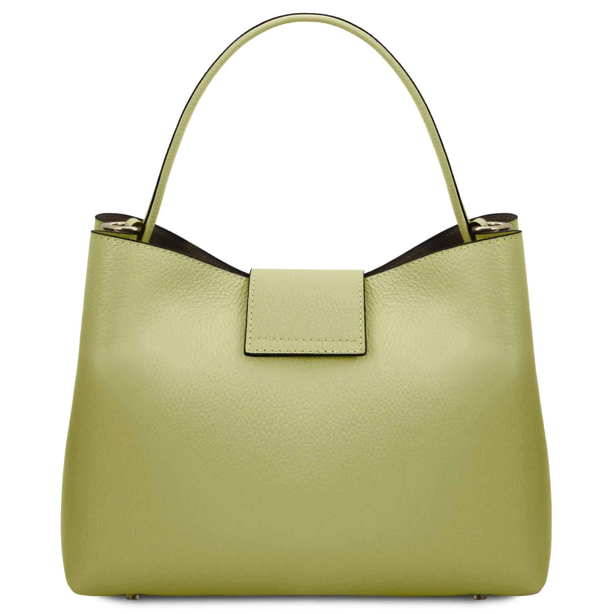 Clio Italian Pebbled Leather Secchiello Bag