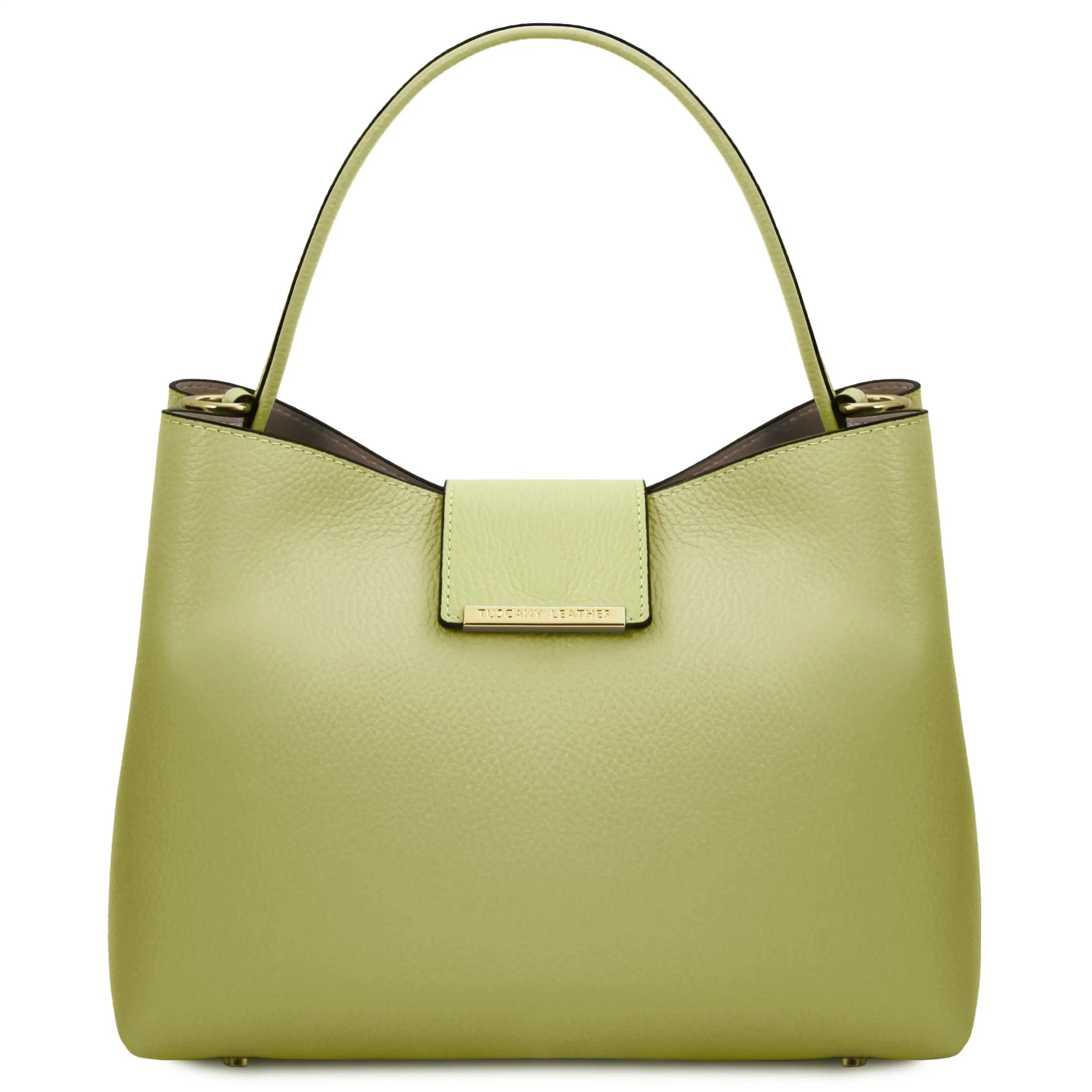 Clio Italian Pebbled Leather Secchiello Bag