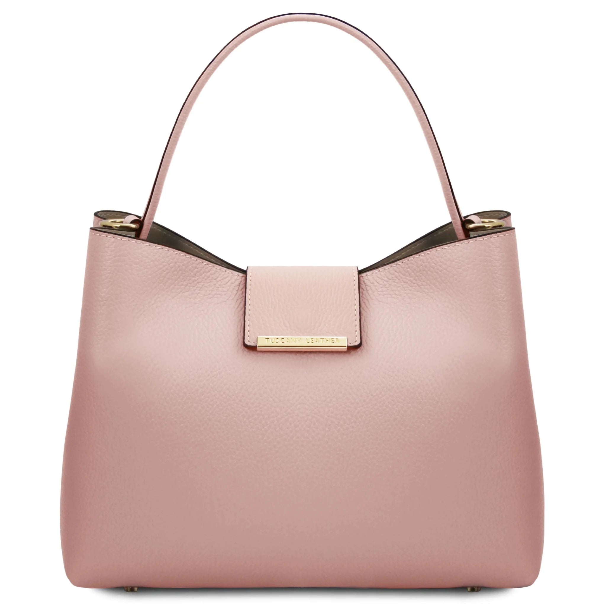 Clio Italian Pebbled Leather Secchiello Bag