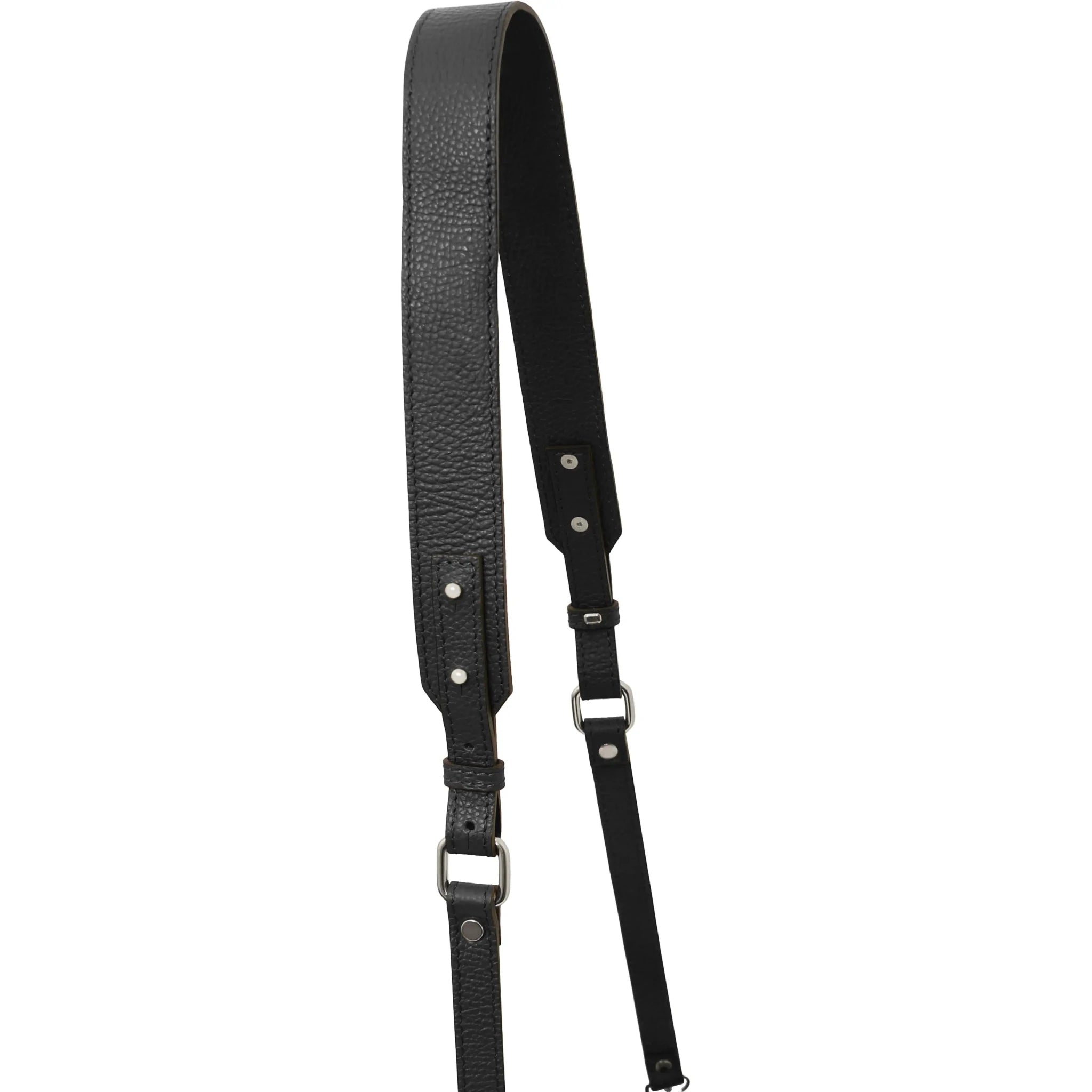 Black Cubetto Leather Shoulder Bag shoulder strap