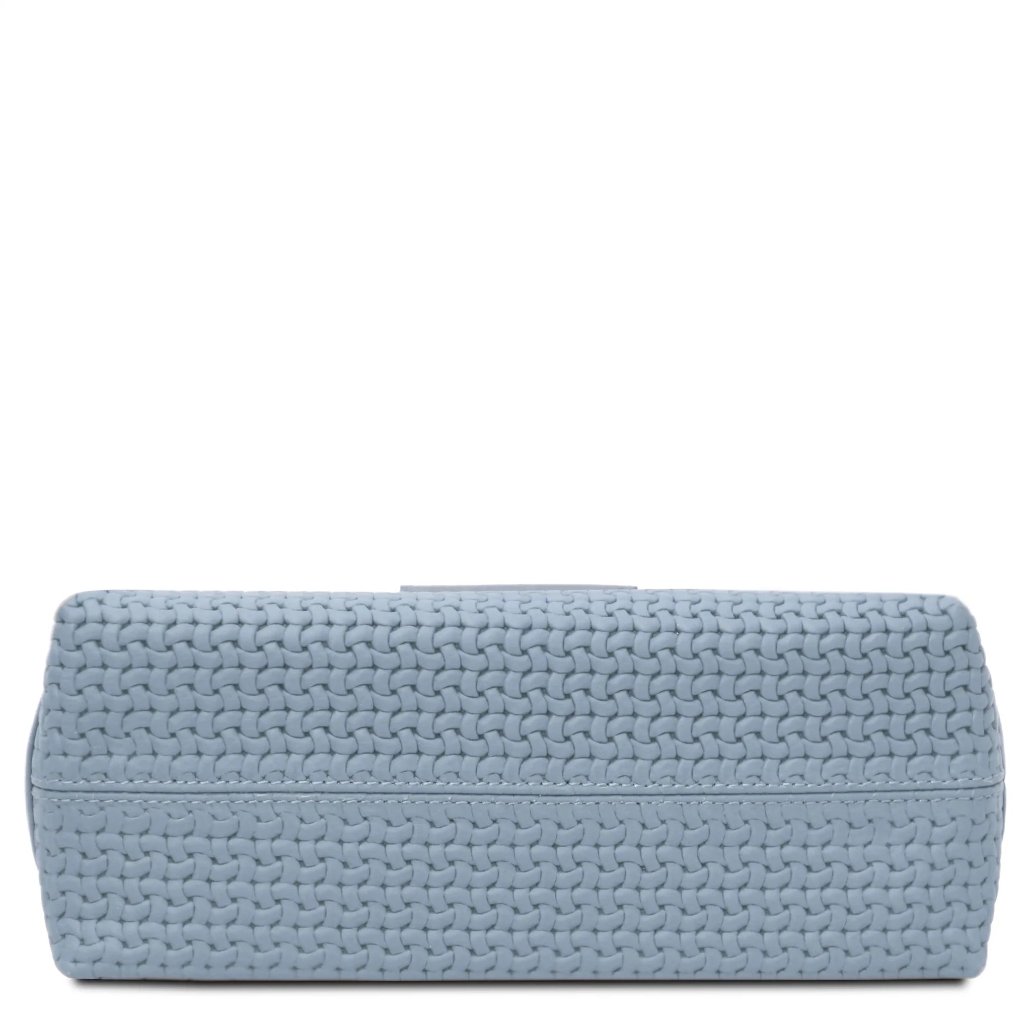 Bottom view Dedalo Italian Leather Shoulder Bag in Light Blue