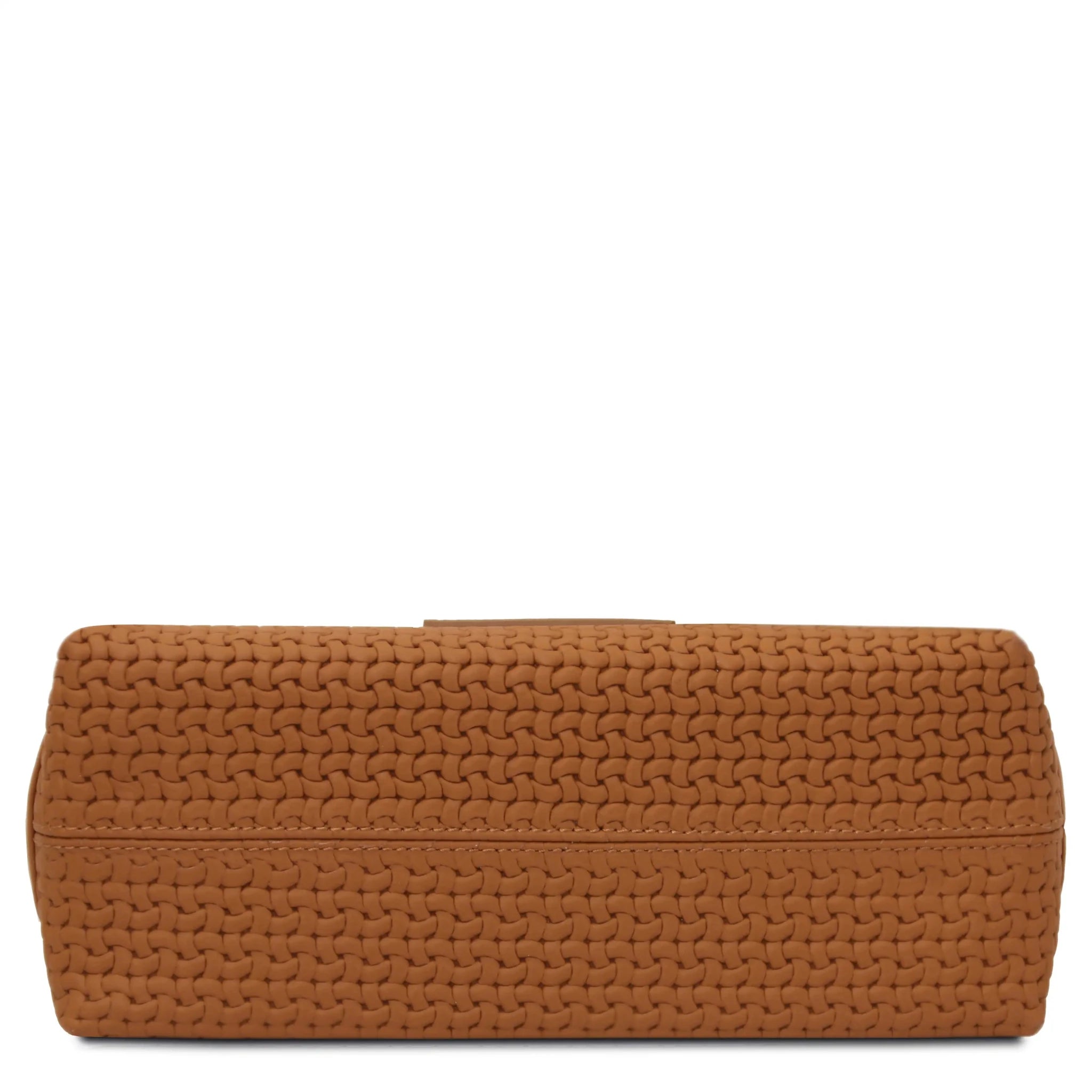 Bottom view Dedalo Italian Leather Shoulder Bag in Cognac