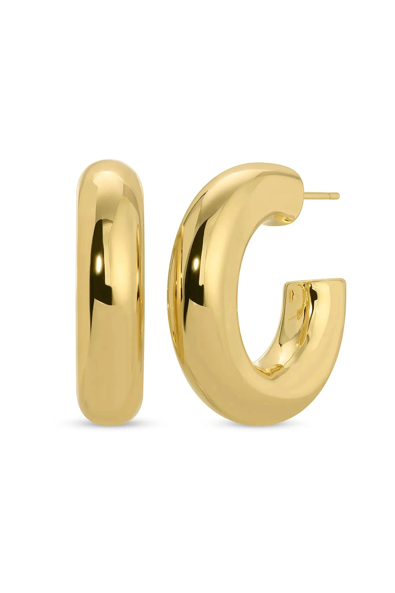 Downtown Minimalist Gold Hoops on a white background - L'Atelier Global
