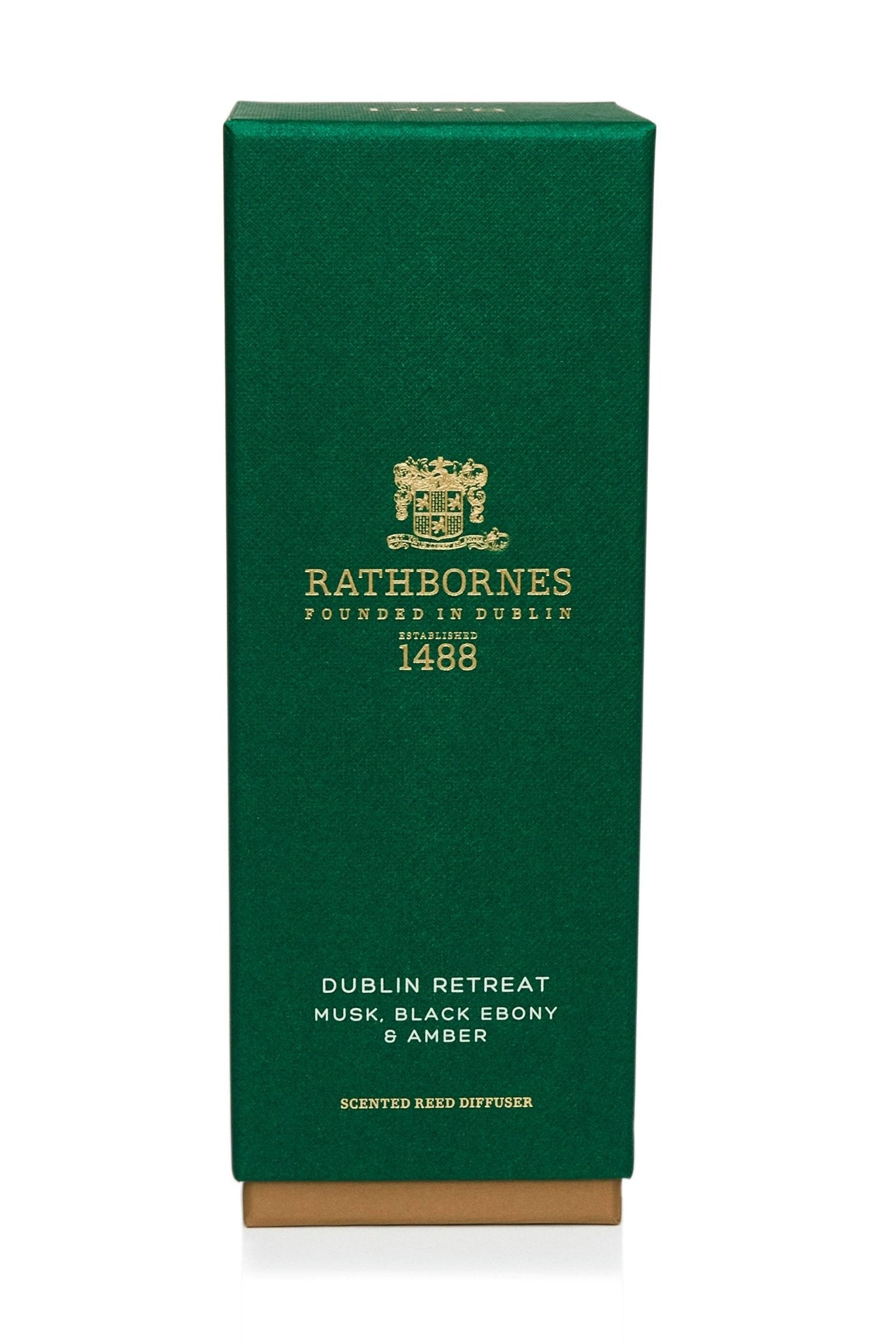 Dublin Retreat Scented Reed Diffuser (Musk, Black Ebony & Amber)green shipping box