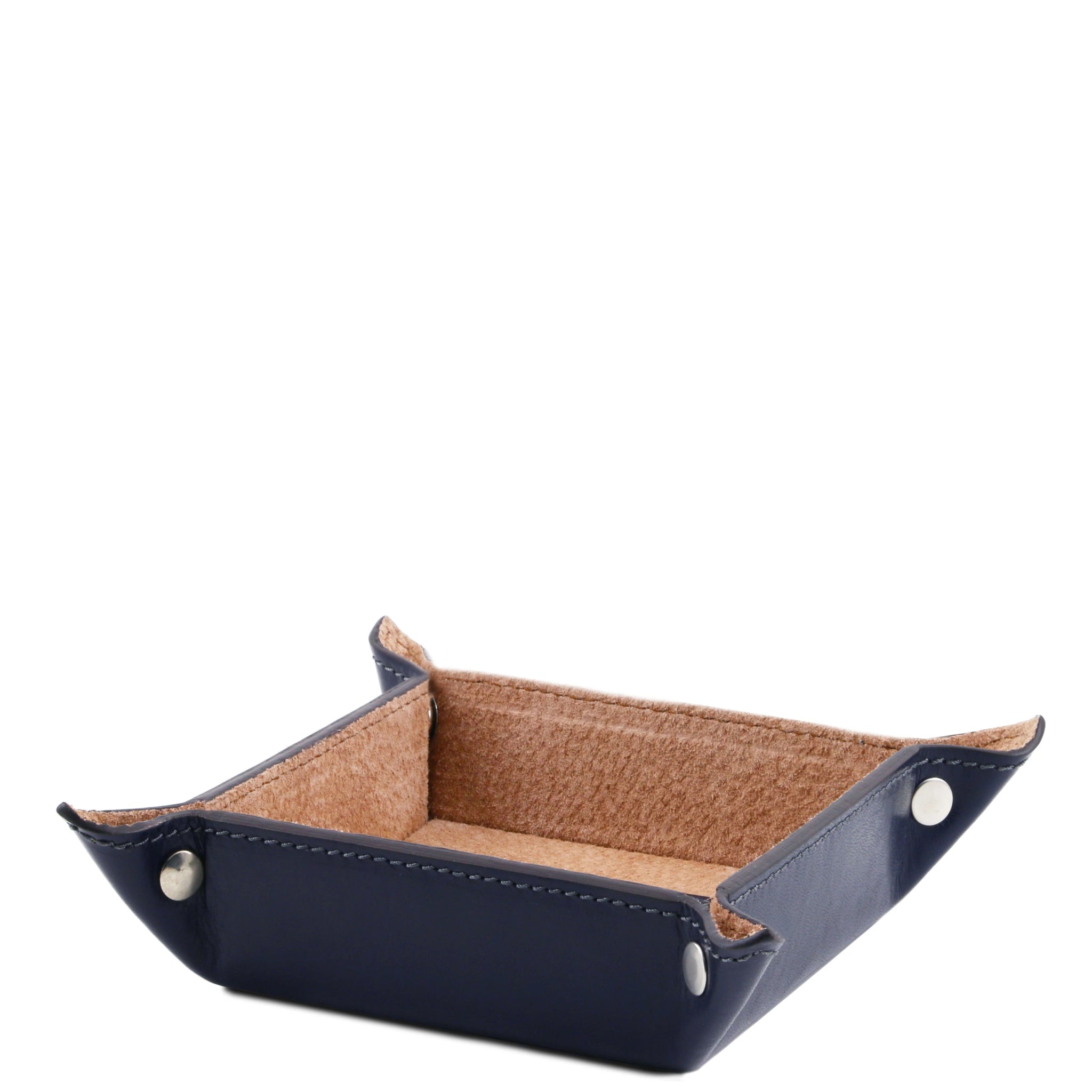Exclusive Italian Leather Valet Tray - Small - Dark Blue - shop_name#