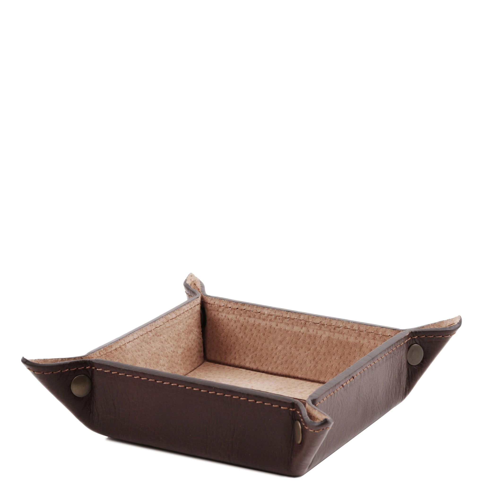 Exclusive Italian Leather Valet Tray - Small - Dark Brown - shop_name#