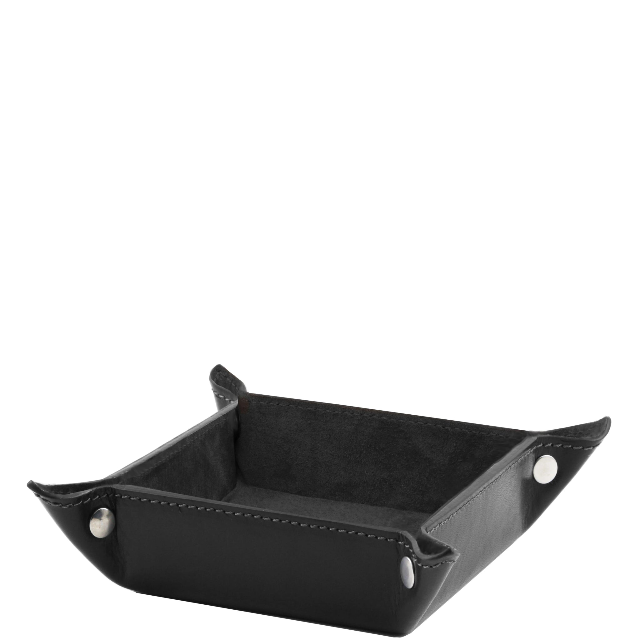 Exclusive Italian Leather Valet Tray - Small - Black - shop_name#