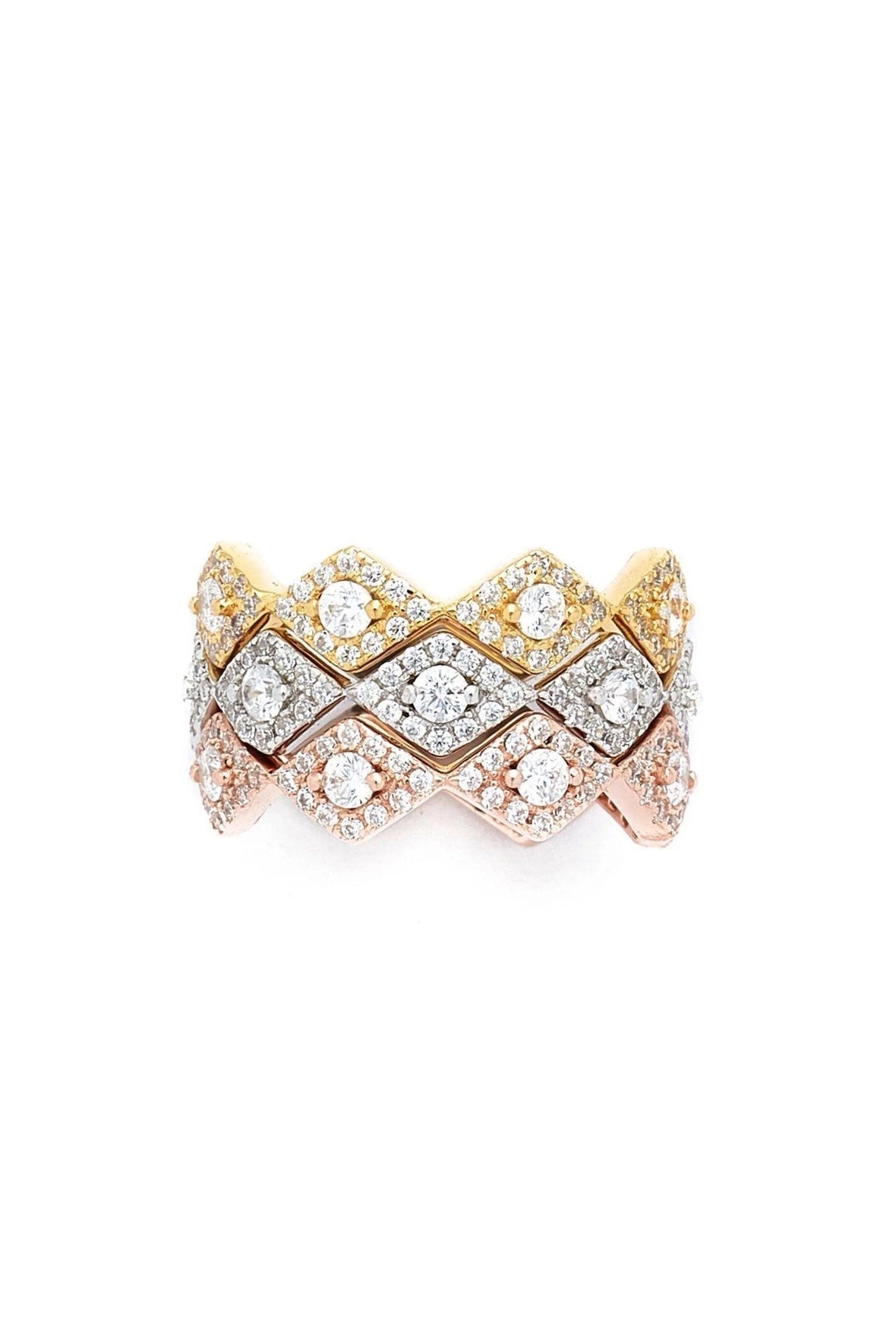 Diamonds Trio Stackable Rings - L'Atelier Global
