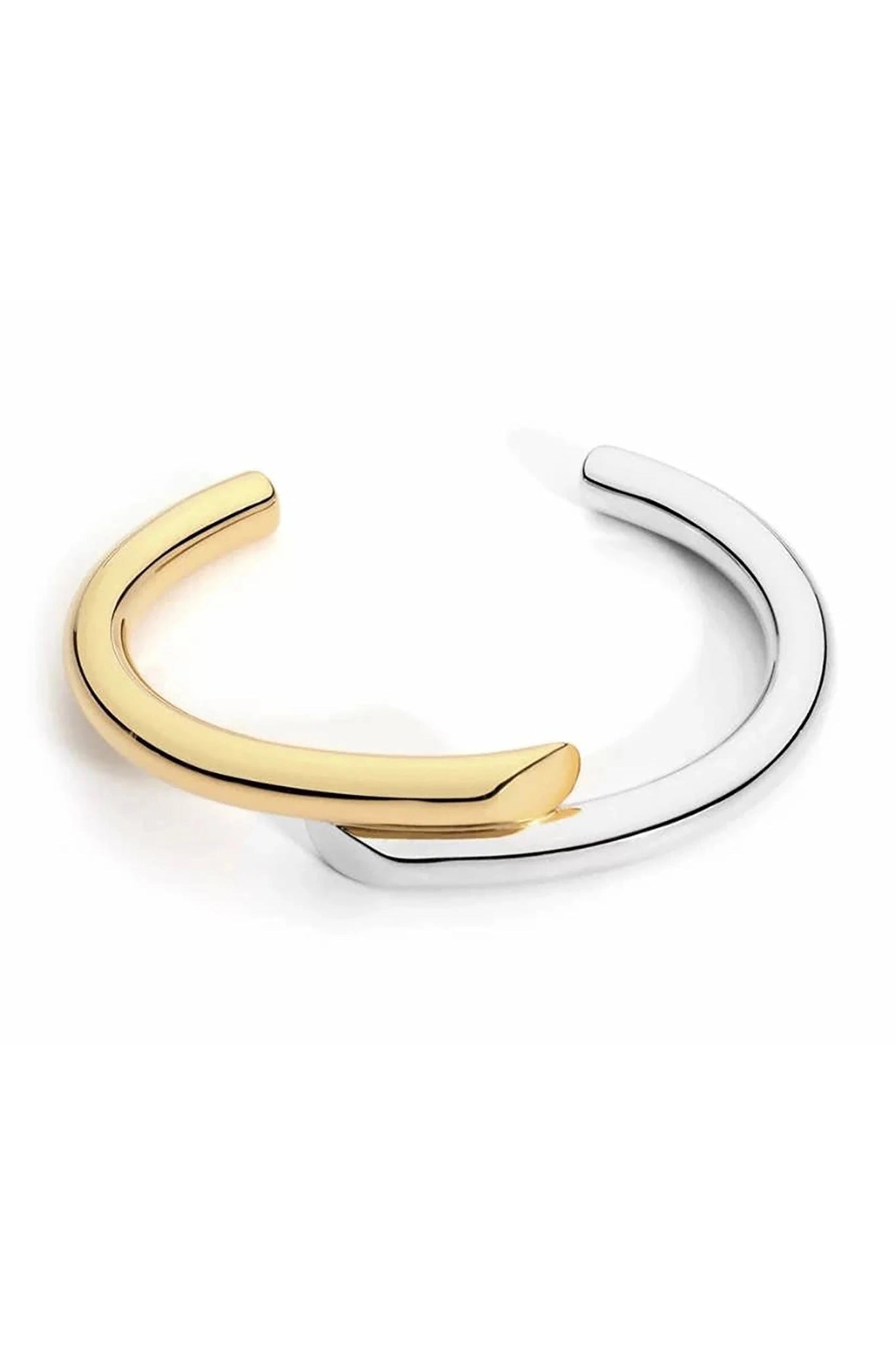 Helena Brazilian Two - Tone 18K Gold Cuff on a white background