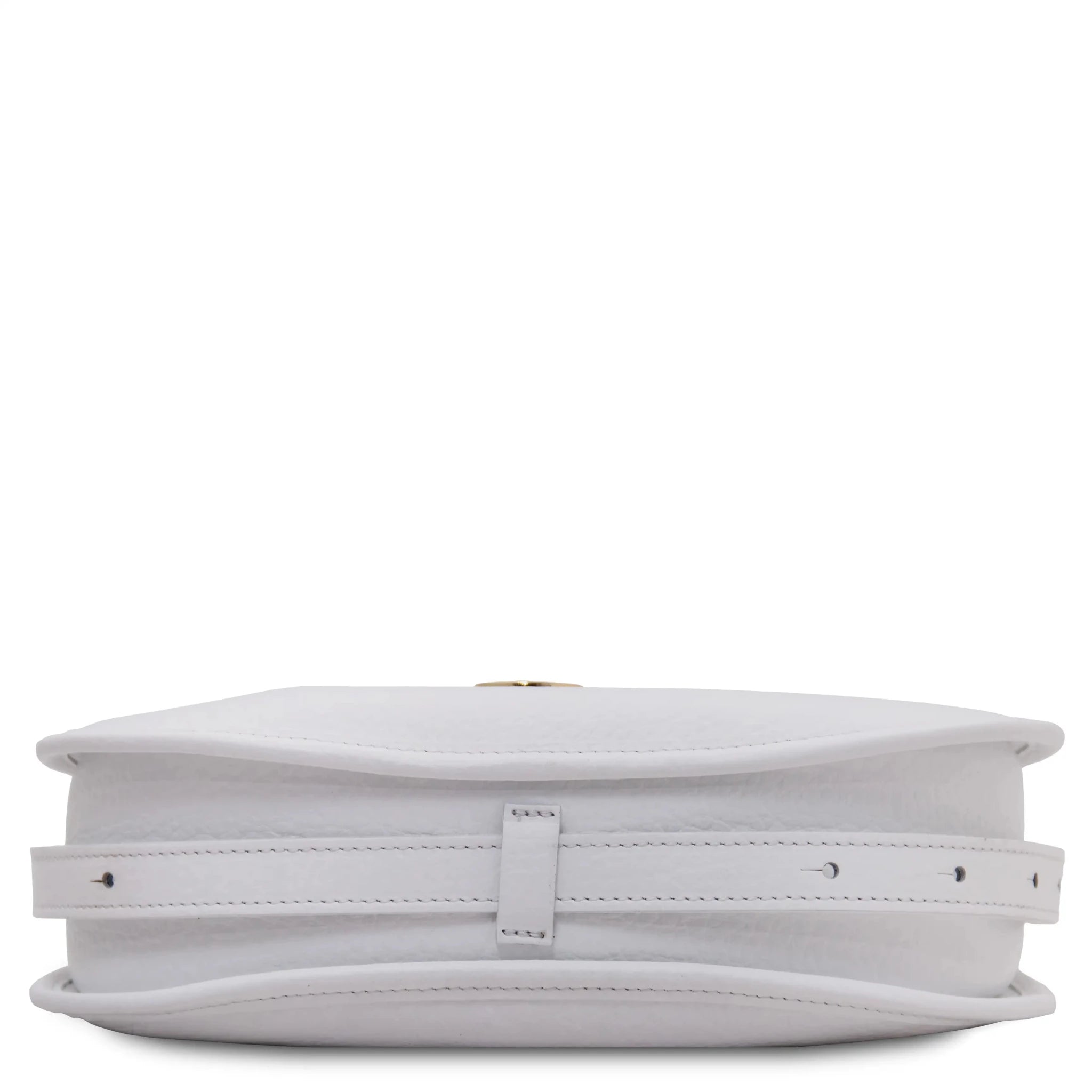 Bottom view Hoblò Soft Italian Leather Handbag in White
