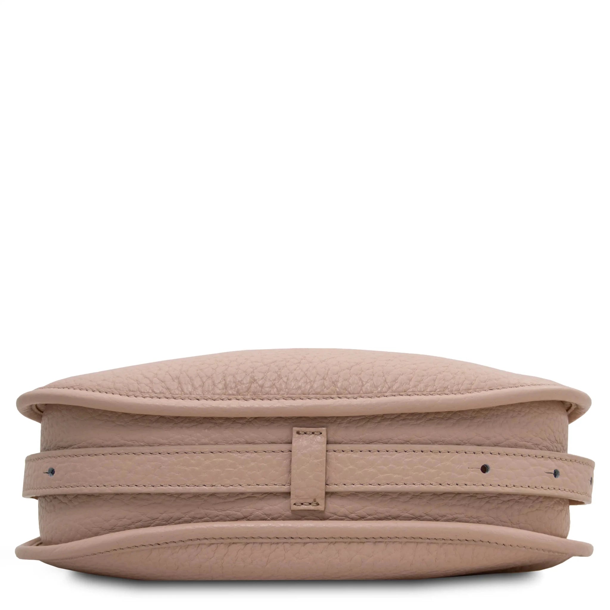Bottom view Hoblò Soft Italian Leather Handbag in Nude