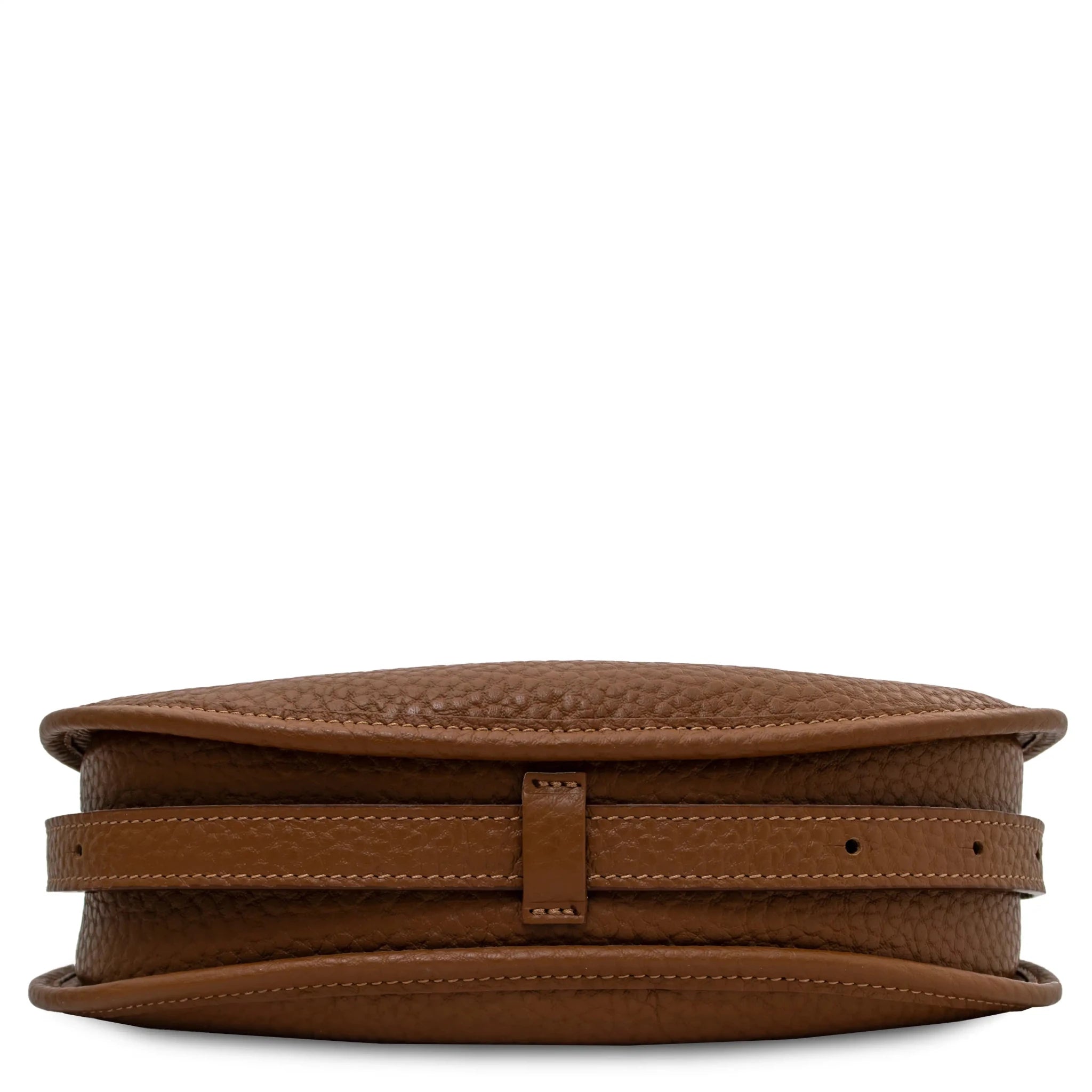 Bottom view Hoblò Soft Italian Leather Handbag in Cognac