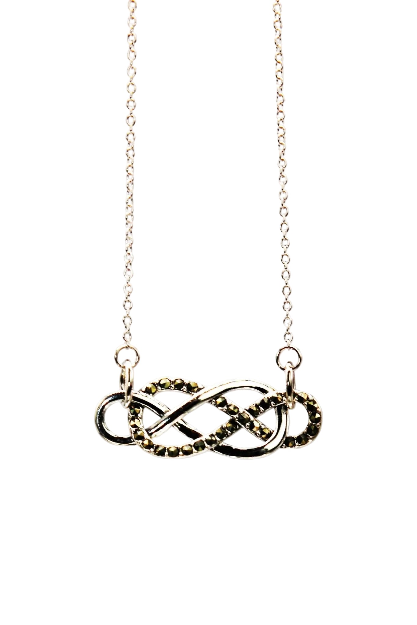 Irish Infinity Celtic Knot Necklace on a white background