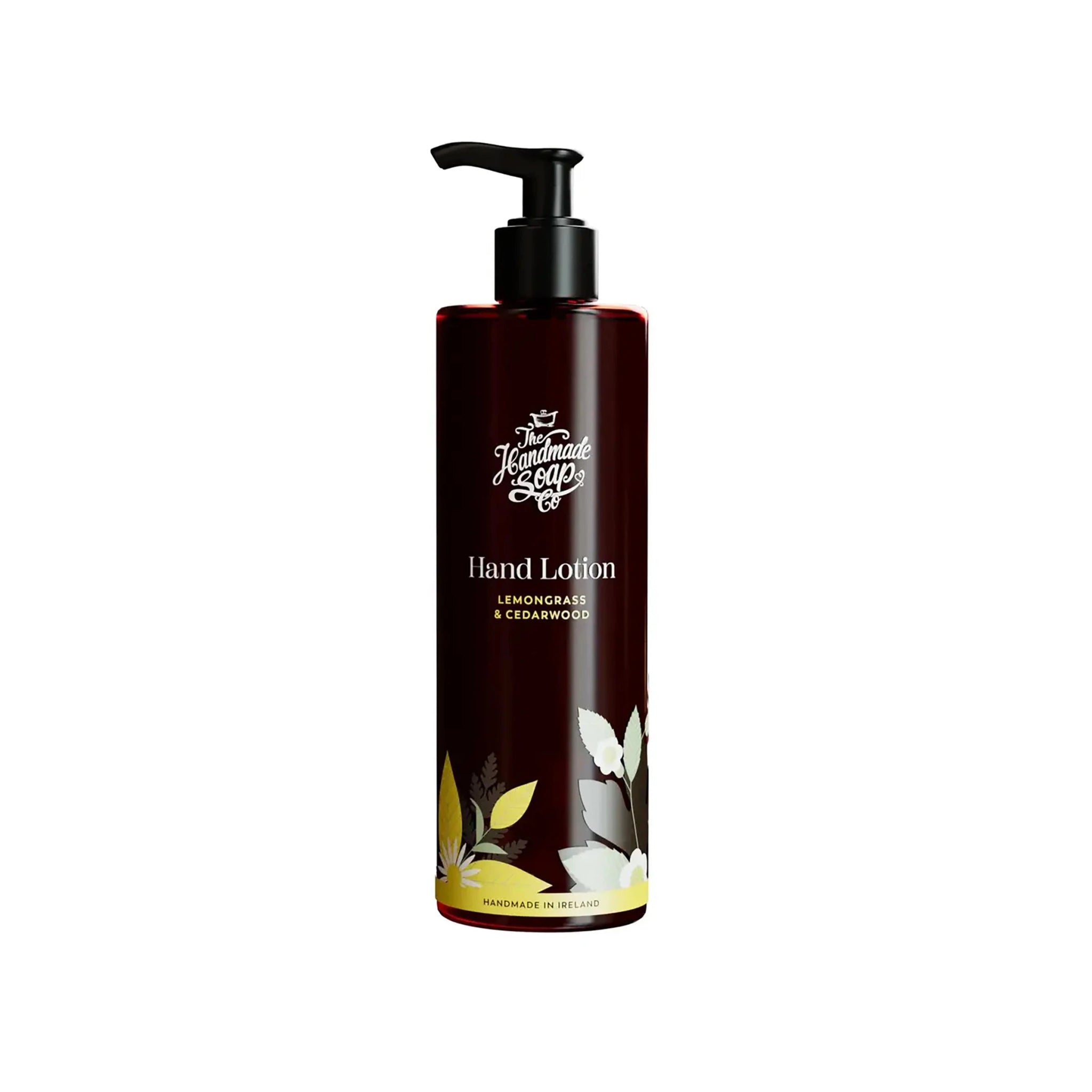 Hand lotion bottle with pump on a white background