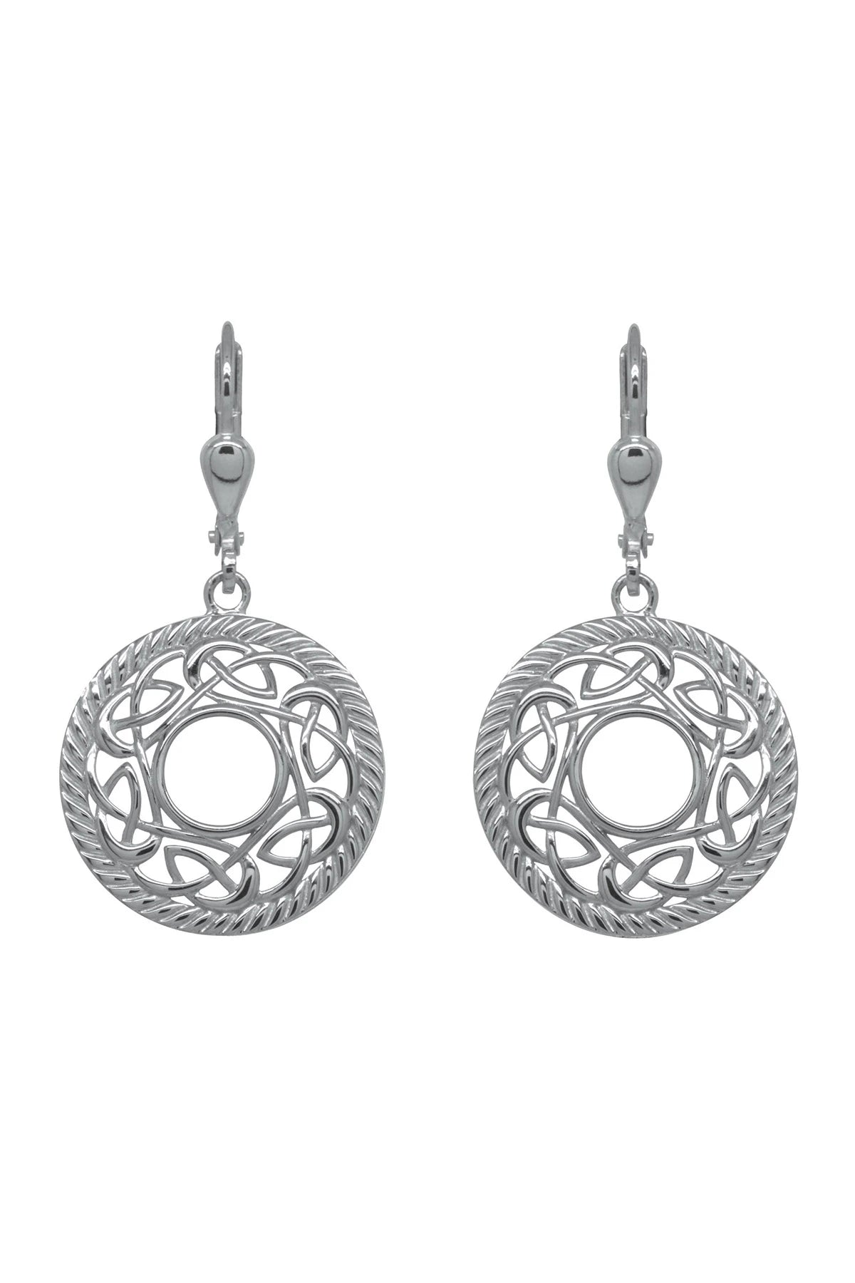Irish Open Knot Sterling Silver Earrings on a white background - L'Atelier Global