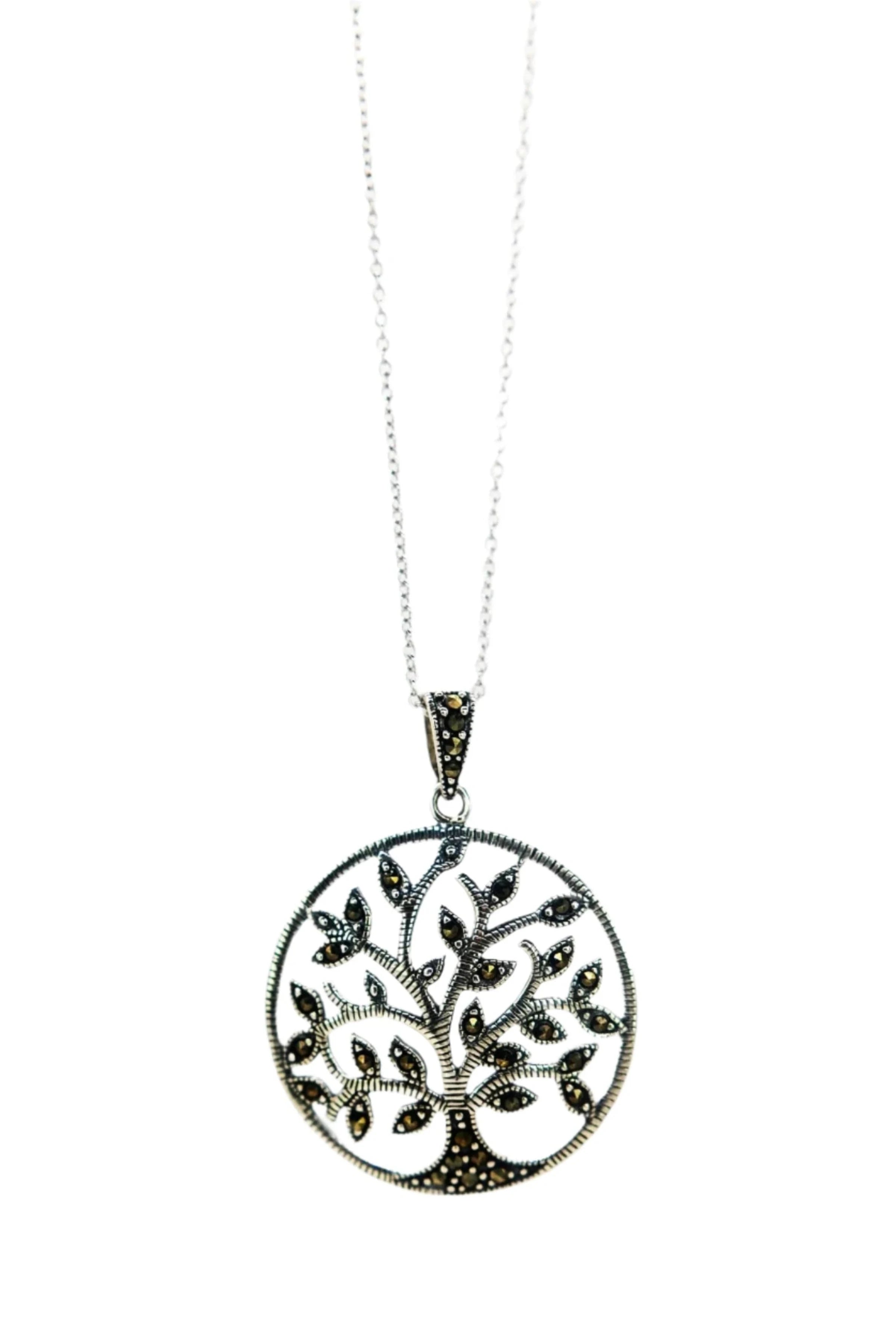 Irish Tree of Life Sterling Silver Necklaceon a white background - L'Atelier Global