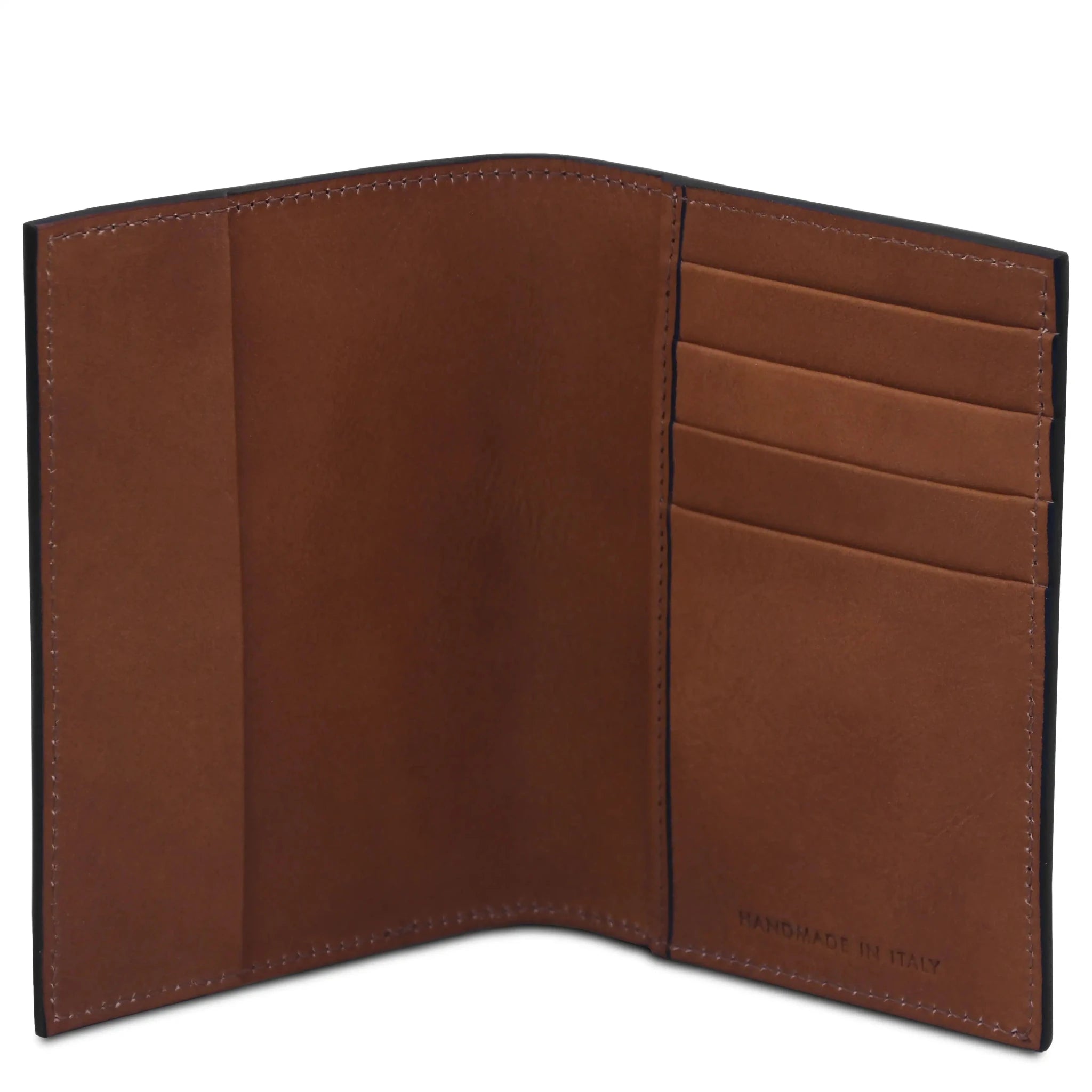 Interior pockets view Italian Leather in natural