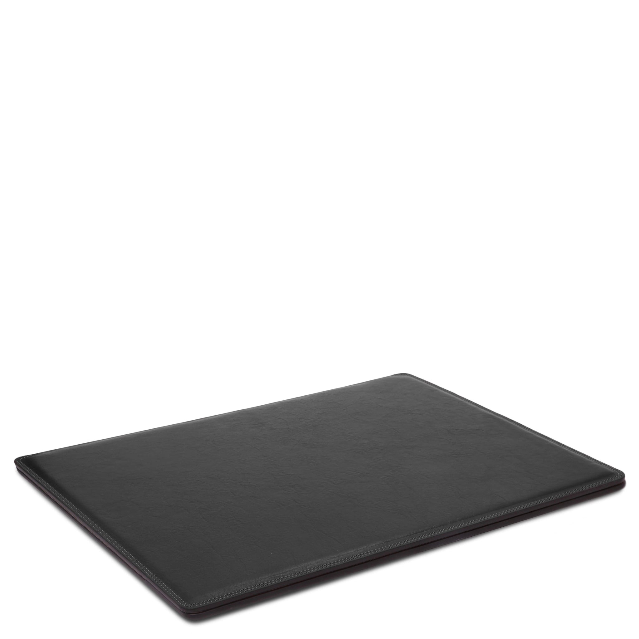 Italian Leather Premium Desk pad With Inner Compartment in Black angled view - L'Atelier Global