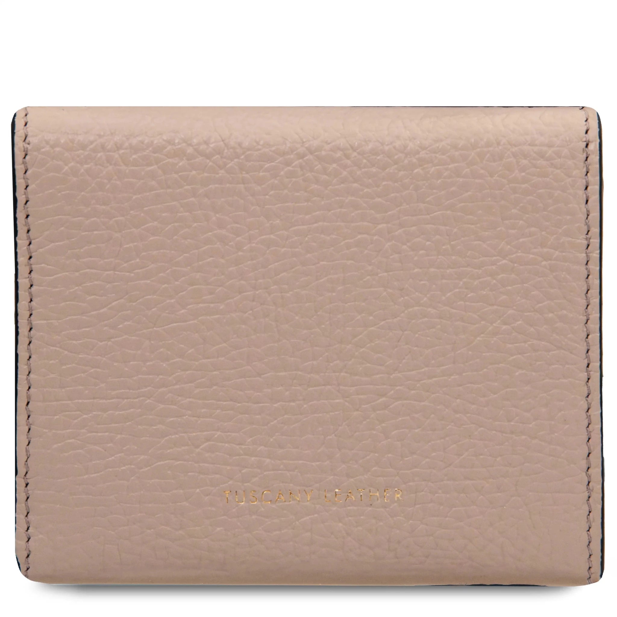 Back view nude Italian Pebbled Leather Envelope Wallet.