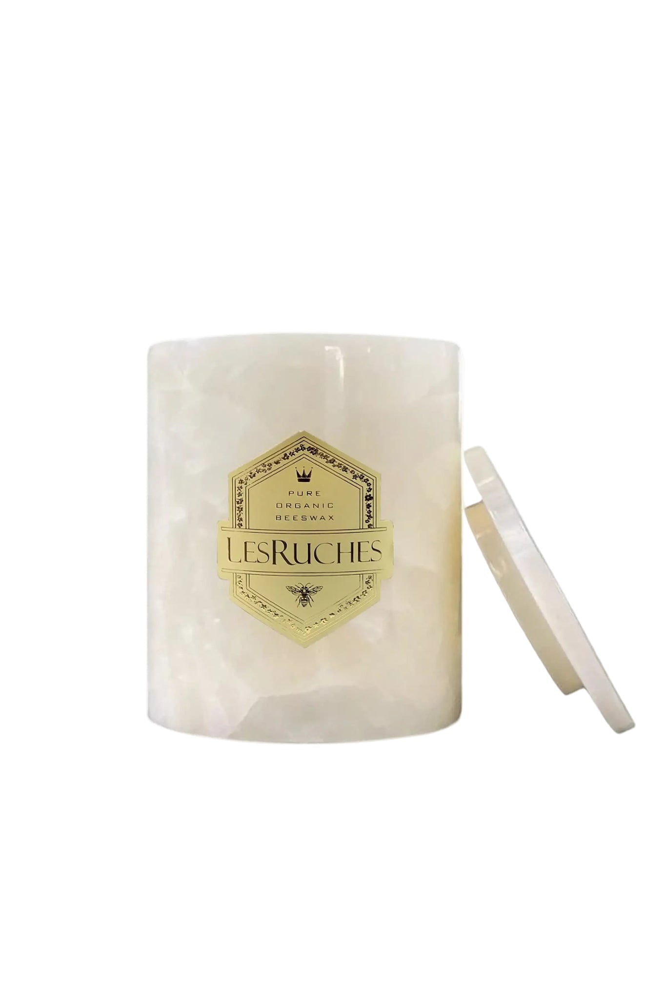 Onyx Partfaite Beeswax Candle 8 oz. Vessel on a white background