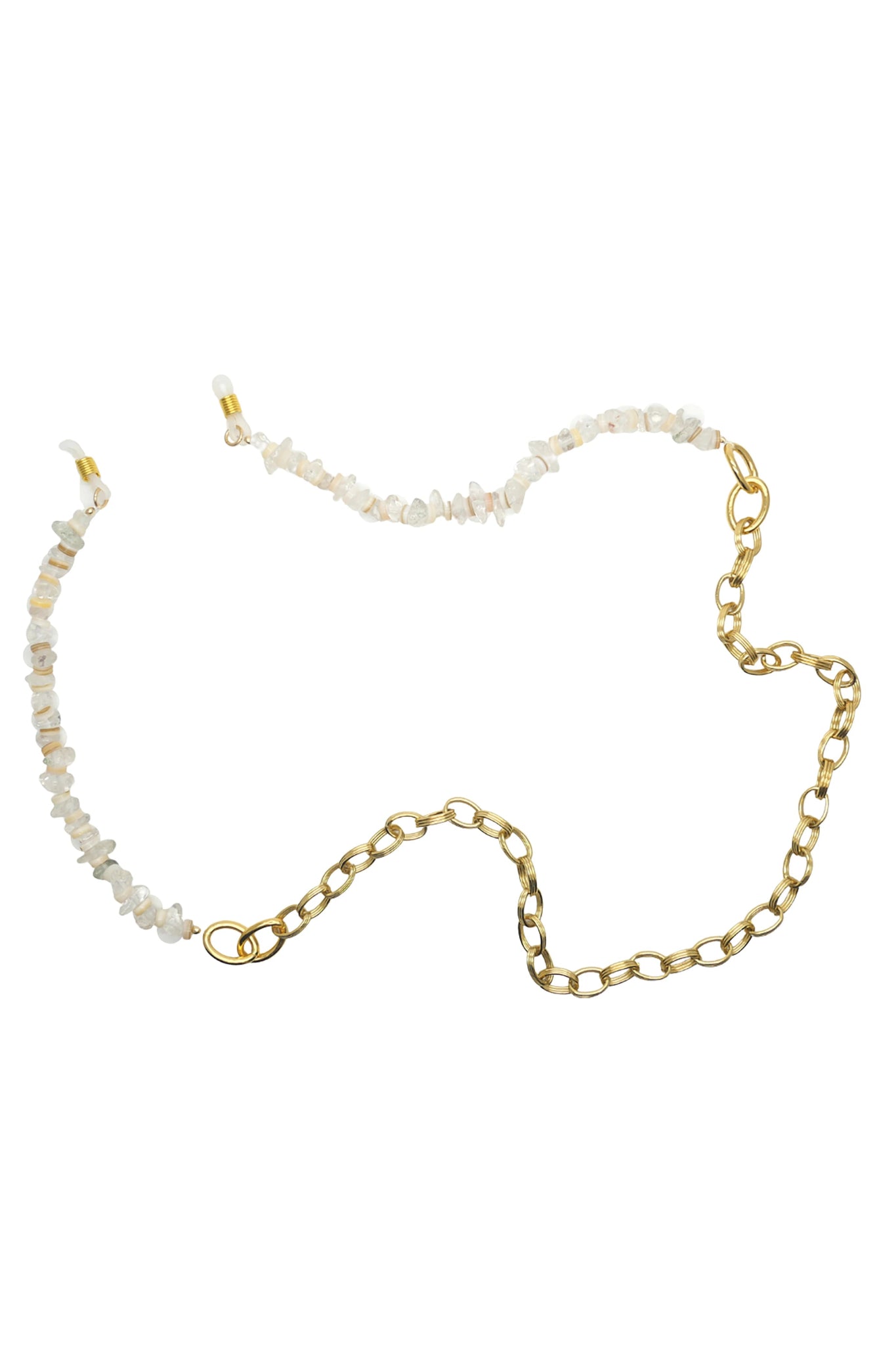 Lyon Golden Pearl Eyeglass Chain on a wwhite background