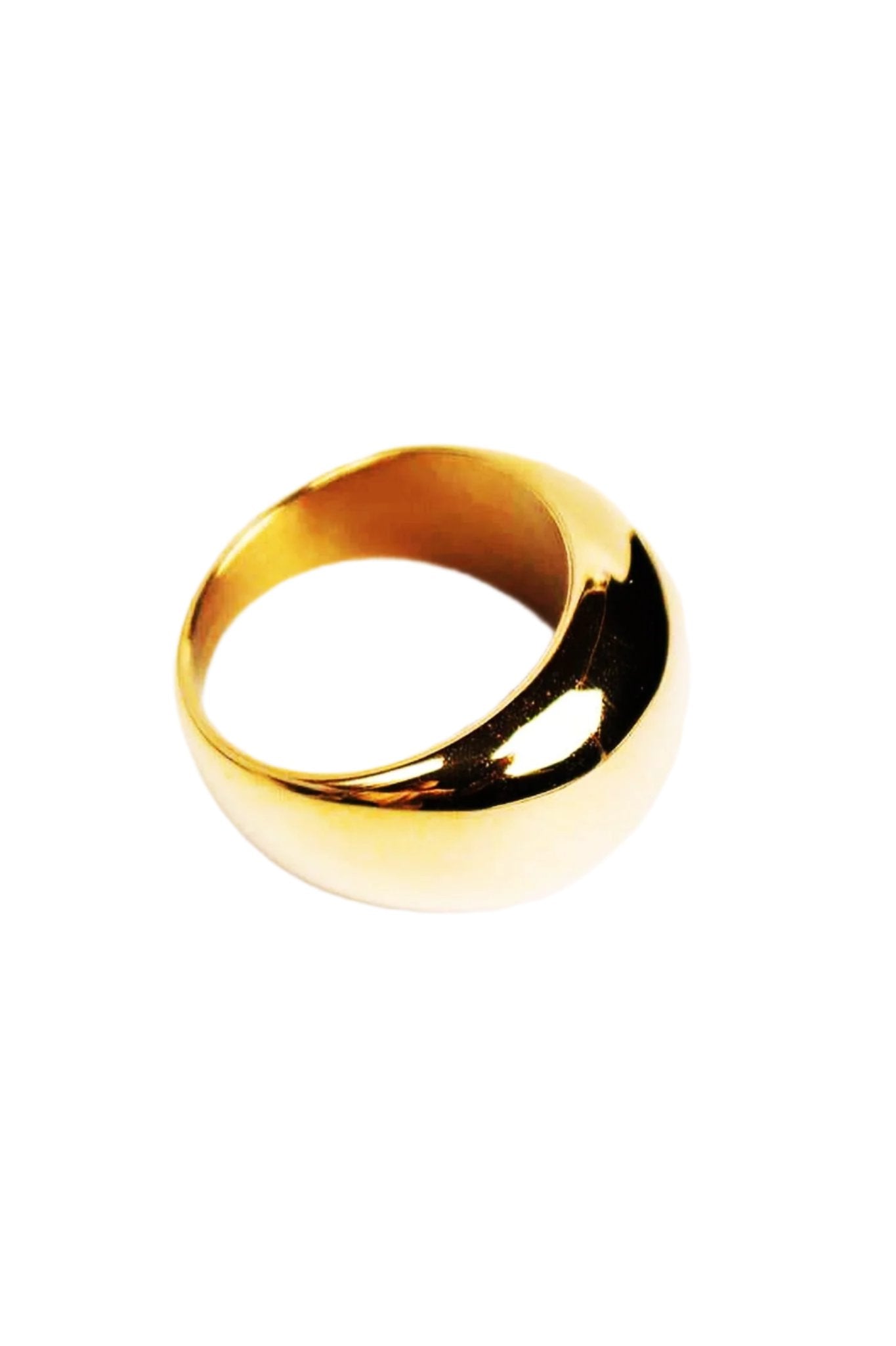 Melrose 18K Gold Dome Ring on a white background