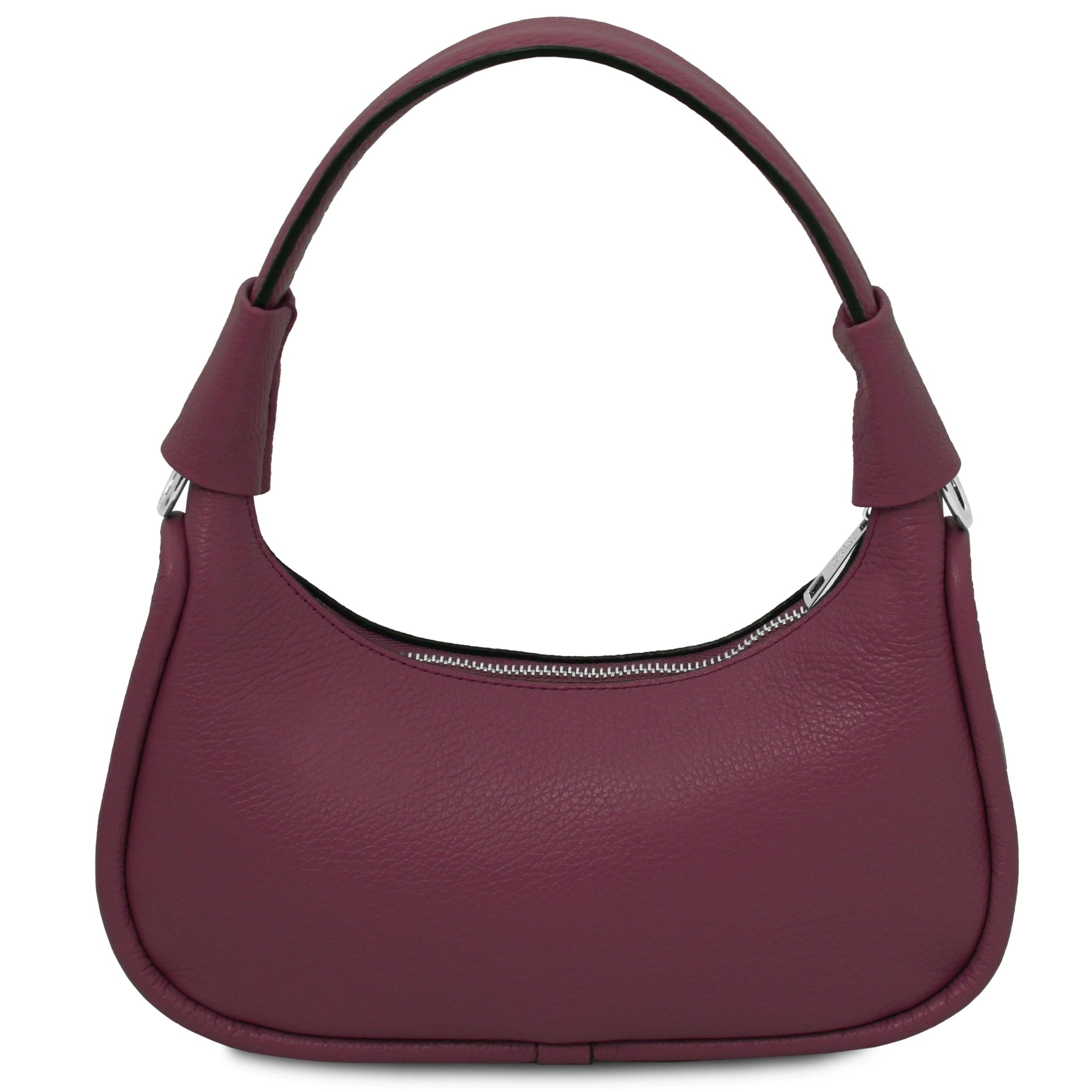 Michelle Italian Pebbled Leather Handbag Bordeaux Back of Bag