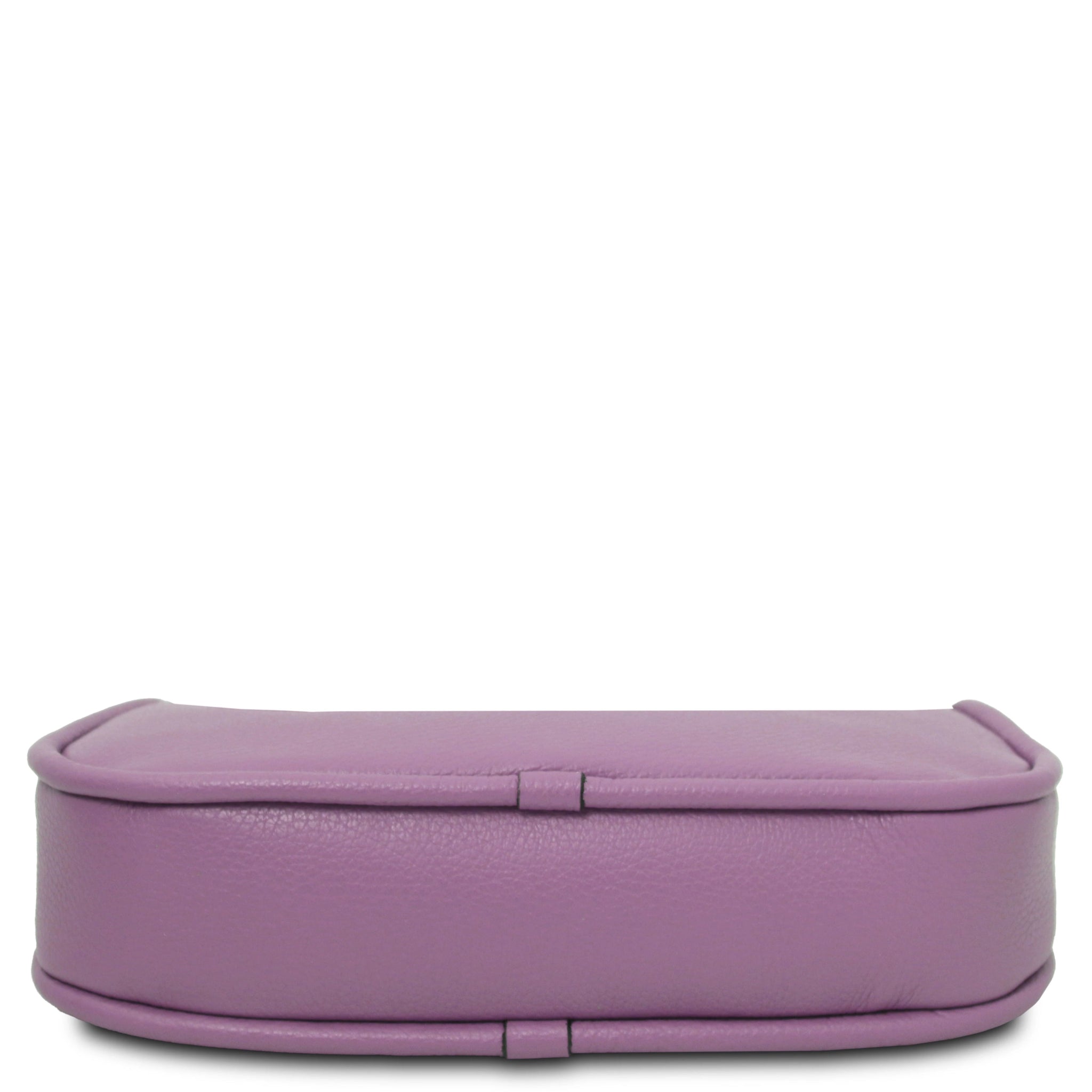 Michelle Italian Pebbled Leather Handbag Lilac Bottom of Bag
