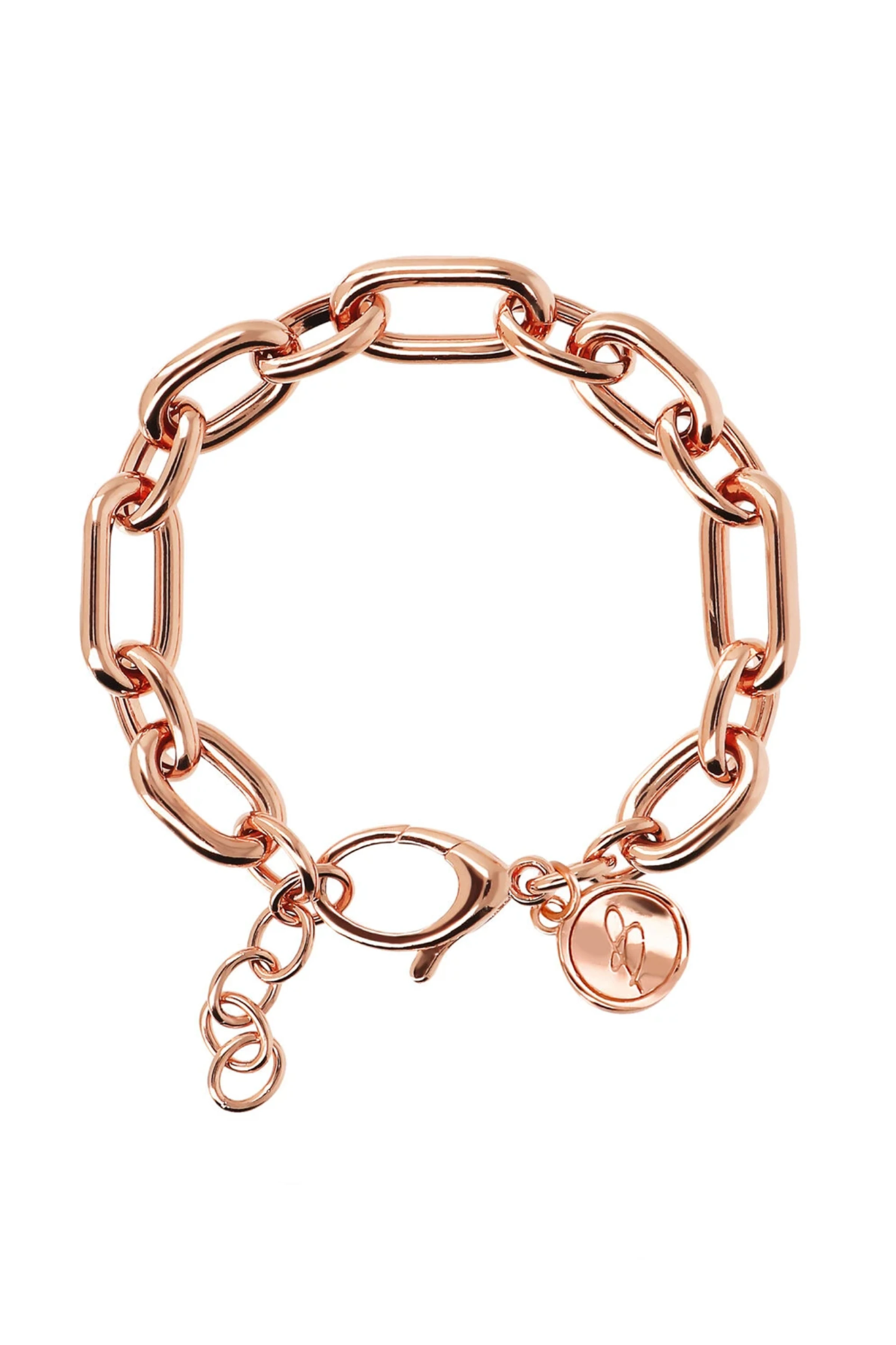 Milano Alternate Mesh Golden Rosé Bracelet clasped closed on a white background - L'Atelier Global