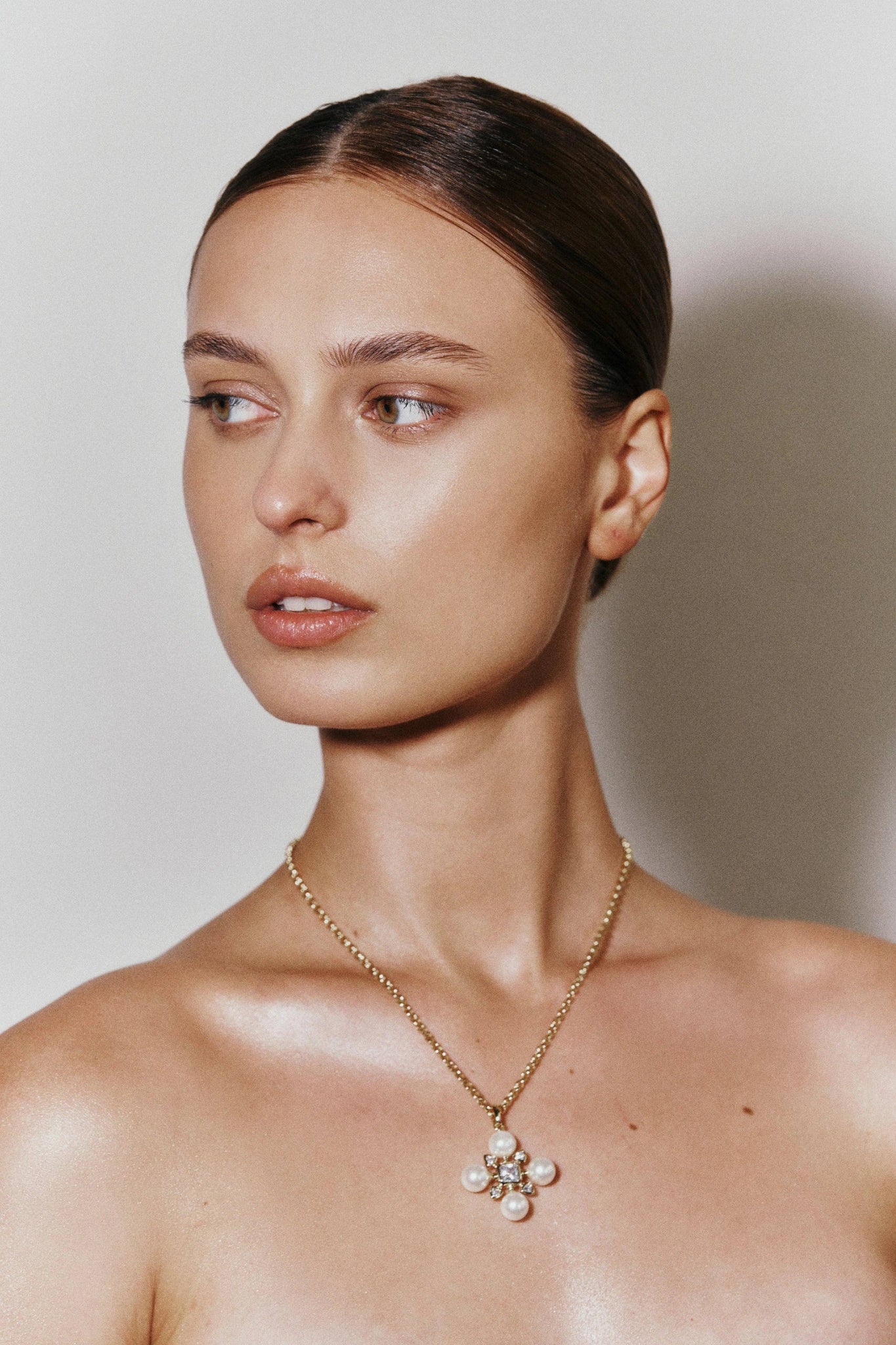 M.O.P Gold Cross Pendant Necklace - L'Atelier Global