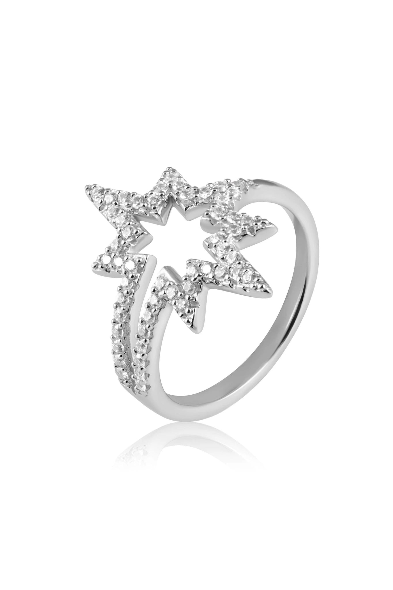 Palermo Pavé Shooting Star Ring on a white background - L'Atelier Global