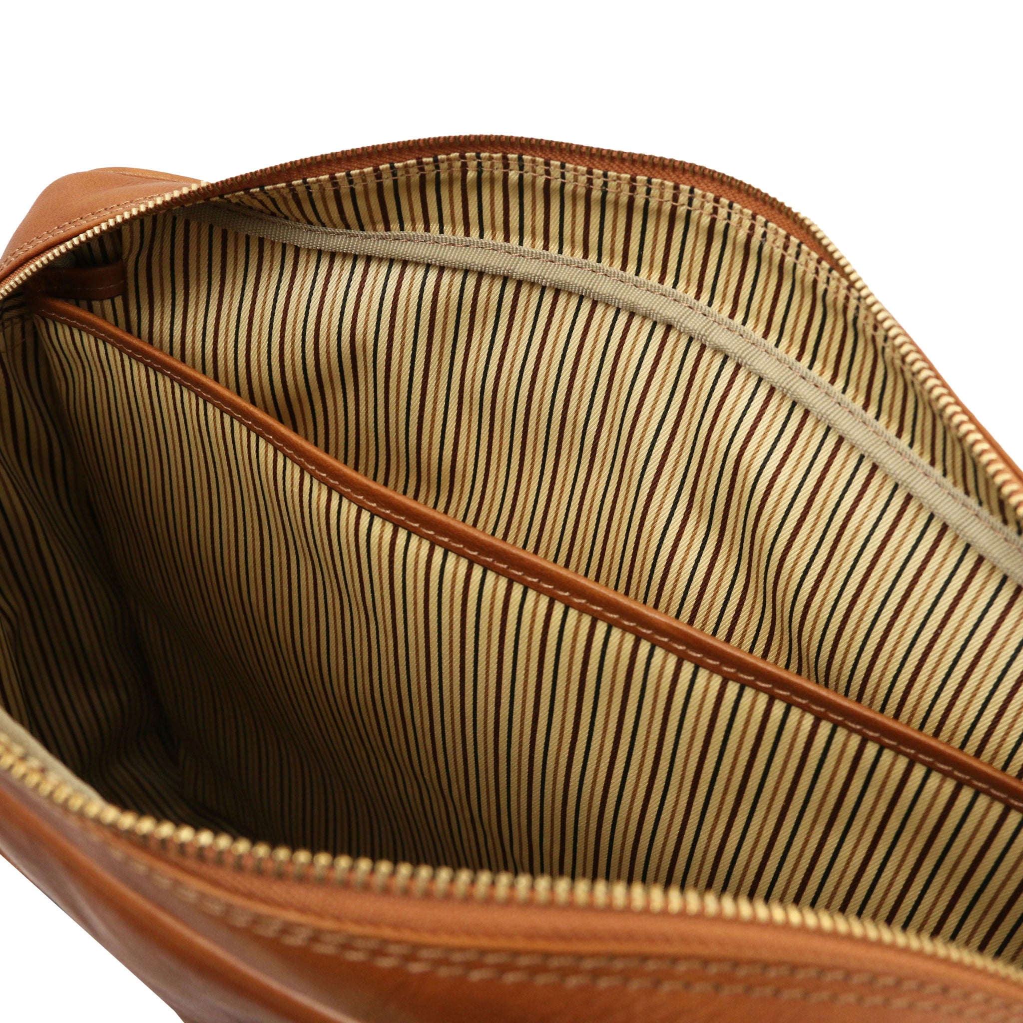 Pisa Italian Matte Leather Laptop Briefcase with Front Pocket - Natural - shop_name#