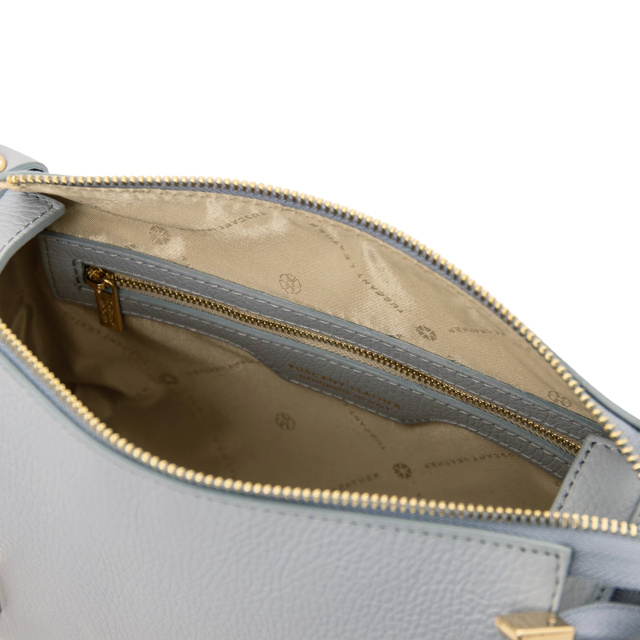 Praline Italian Leather Handbag - Light Blue - shop_name#