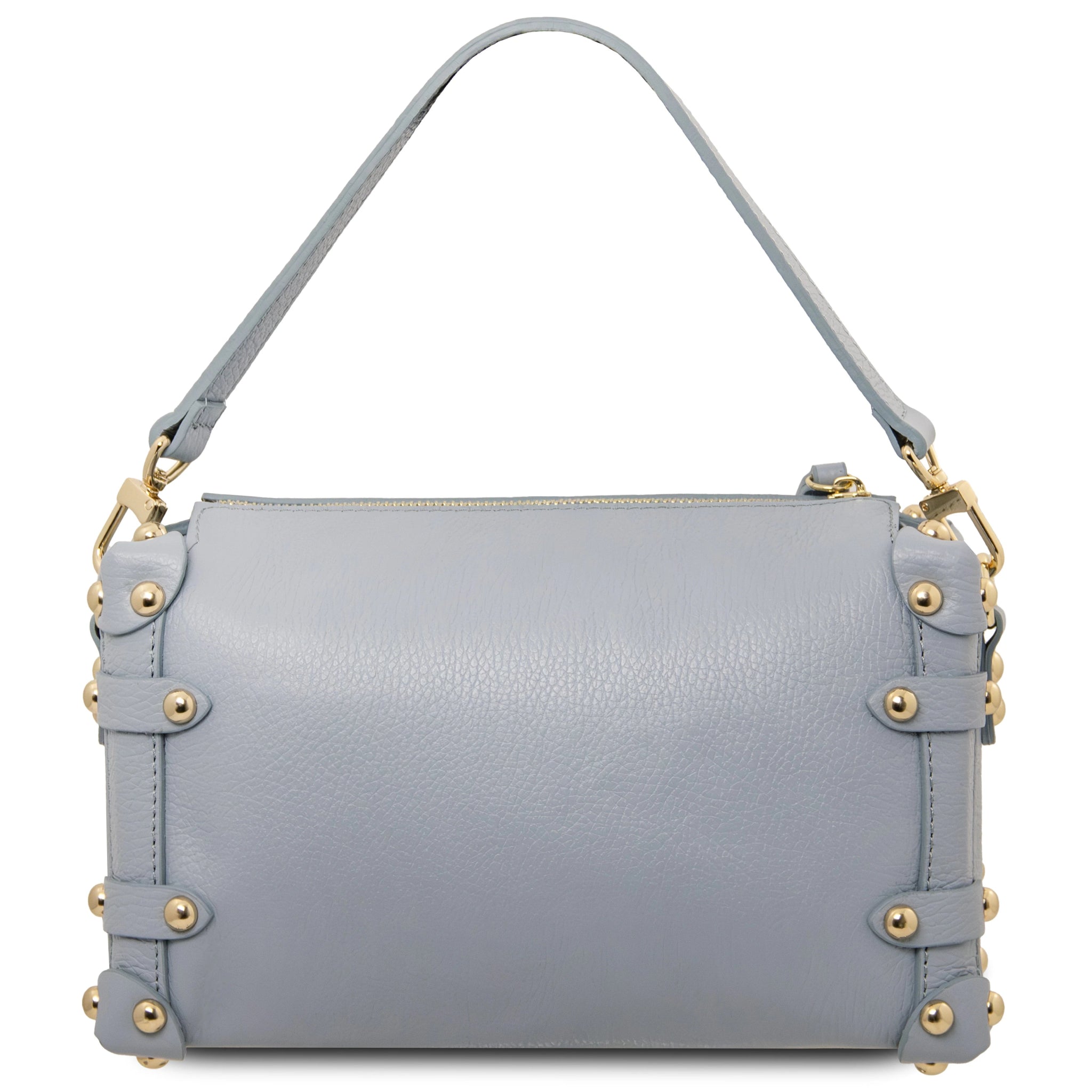 Praline Italian Leather Handbag - Light Blue - shop_name#