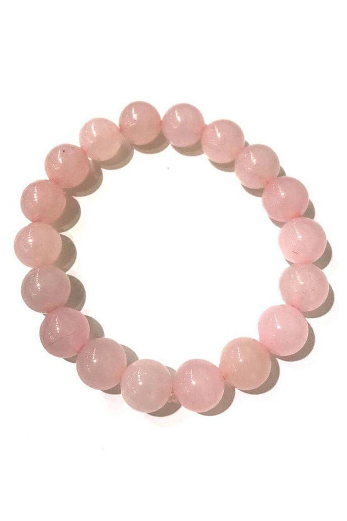 Rose Quartz Natural Gemstone Stretch Bracelets -on a white background - L'Atelier Global